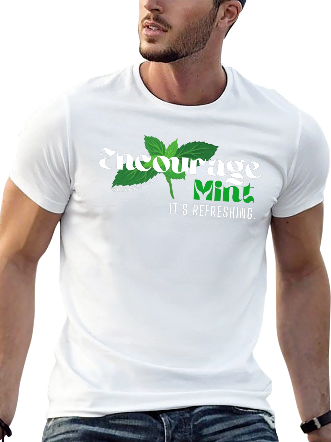 Encourage Mint Refreshing Black T-Shirt