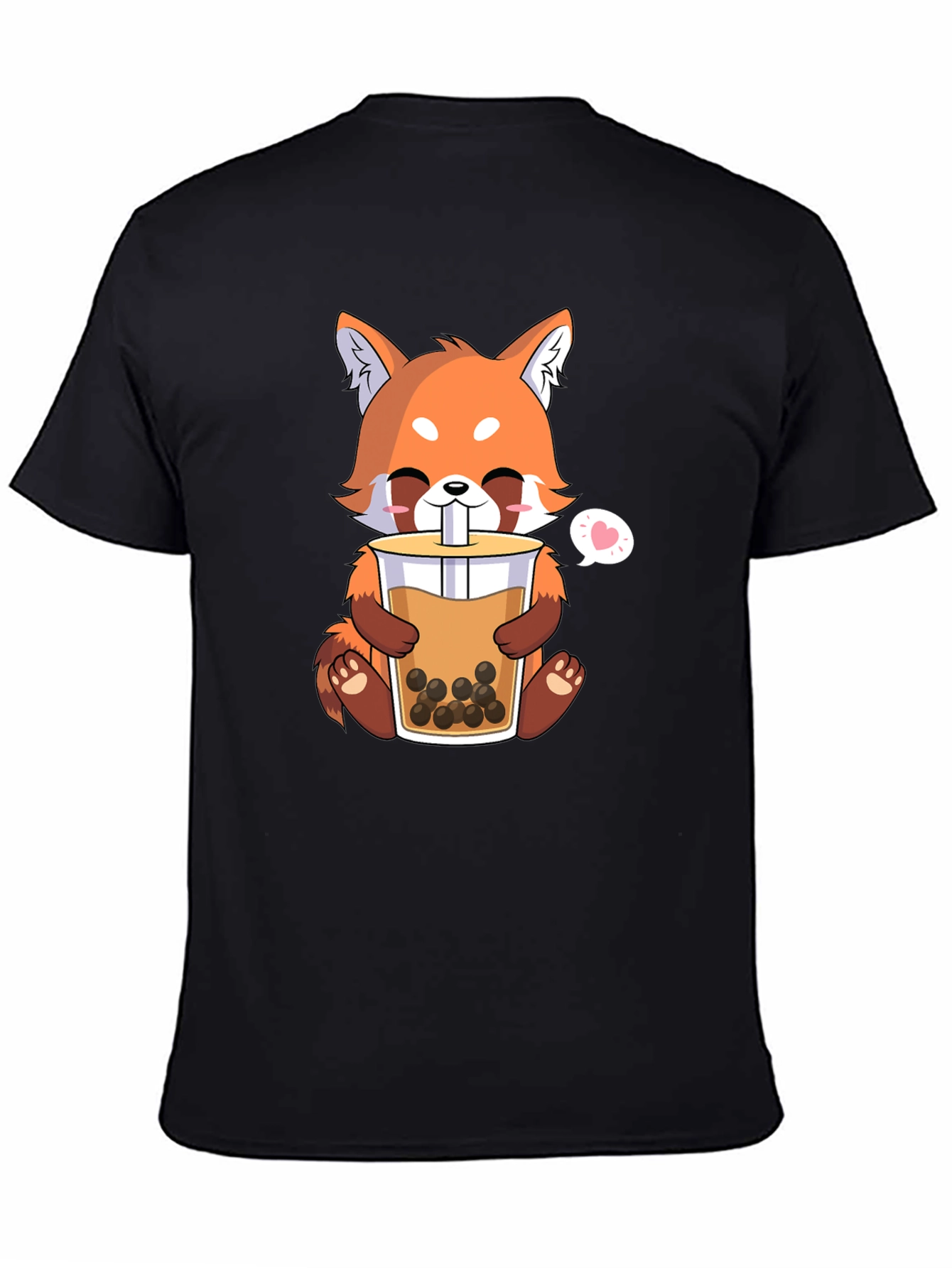 Cute Red Panda Bubble Tea Graphic T-Shirt