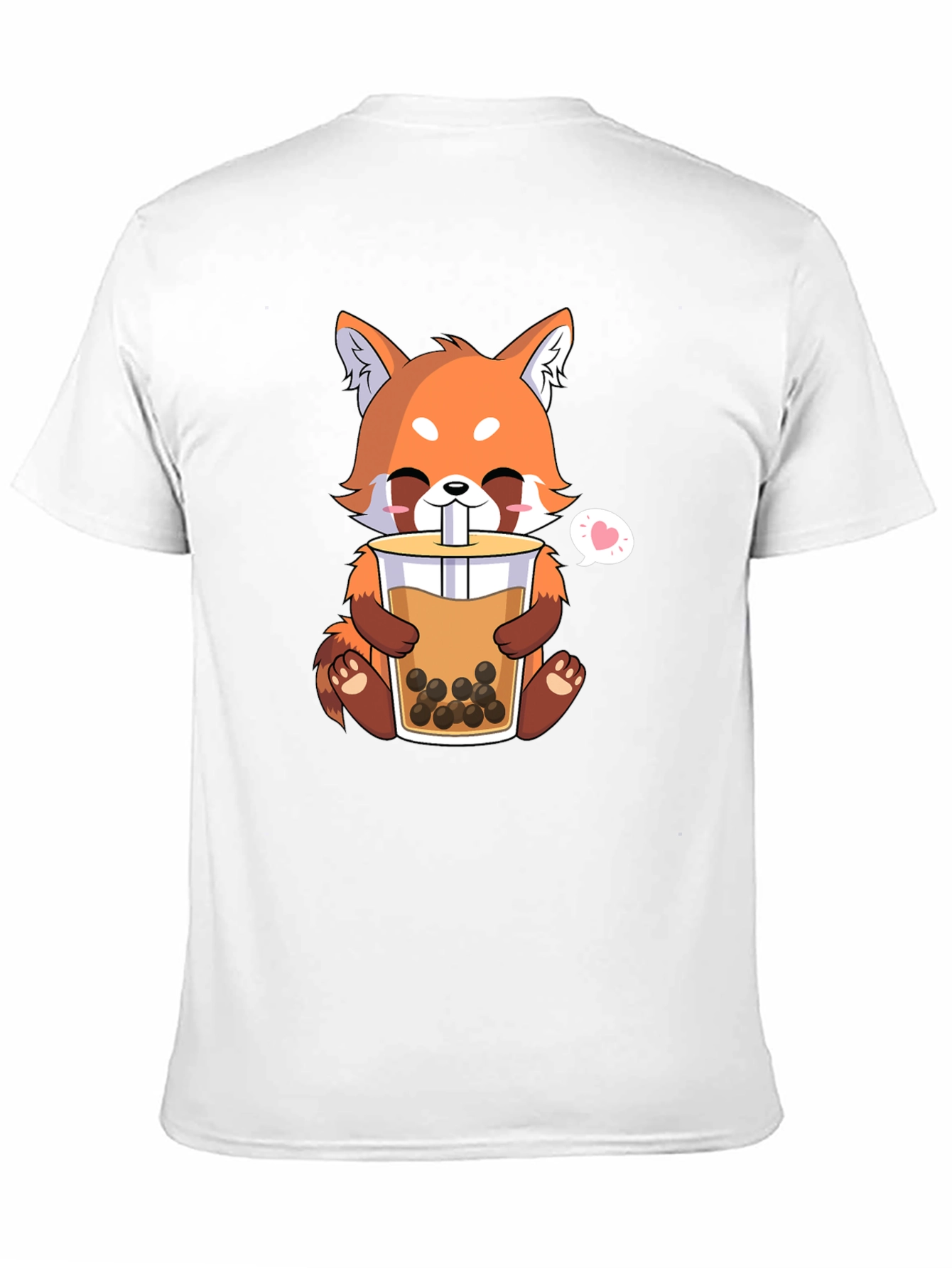 Cute Red Panda Bubble Tea Graphic T-Shirt