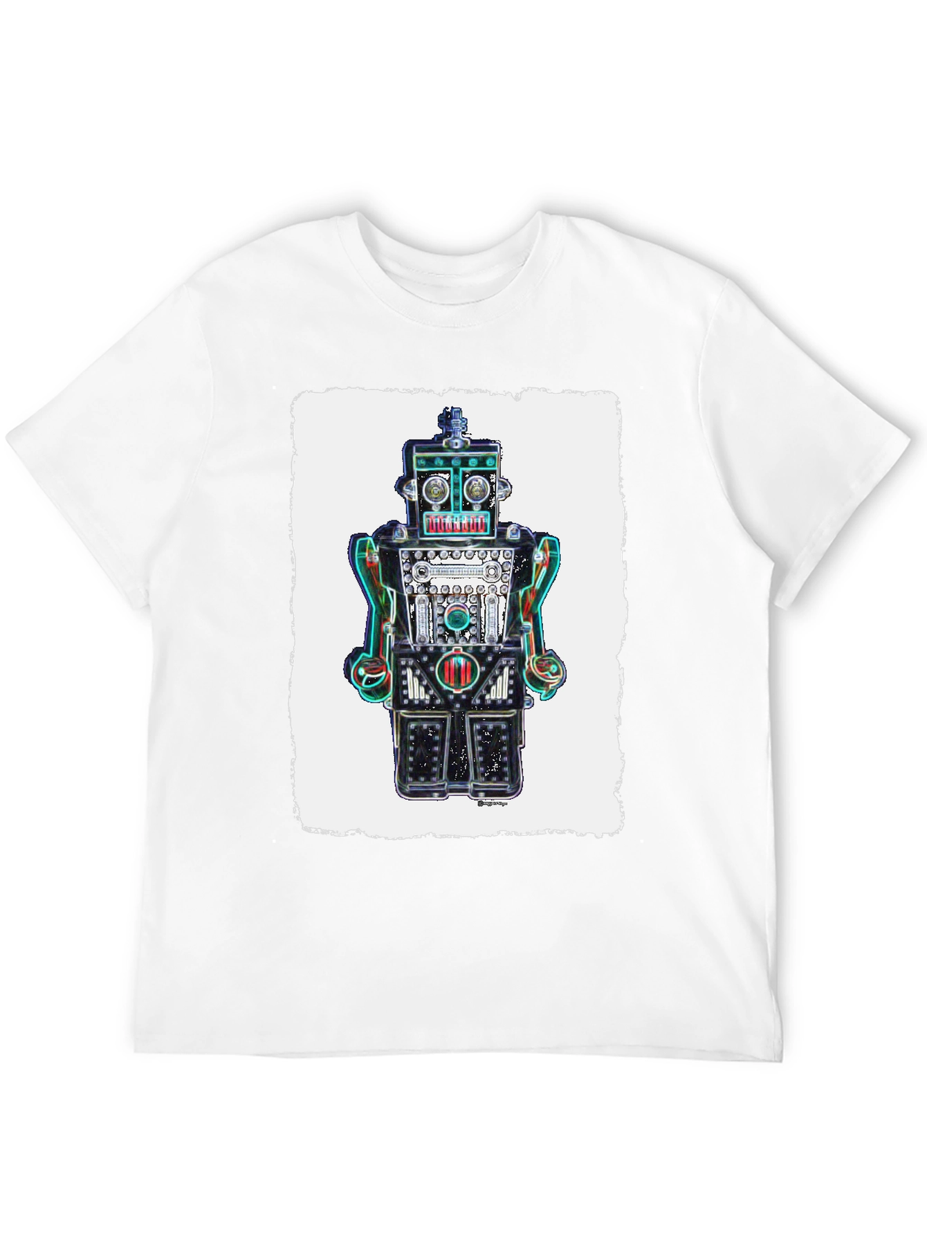 Retro Robot Graphic Tee - Unique Design
