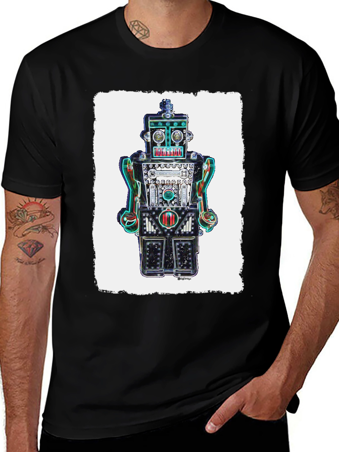 Retro Robot Graphic Tee - Unique Design