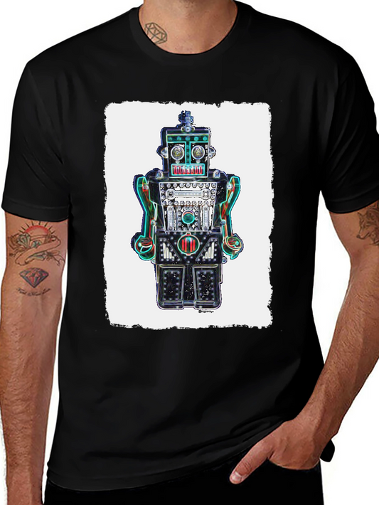 Retro Robot Graphic Tee - Unique Design