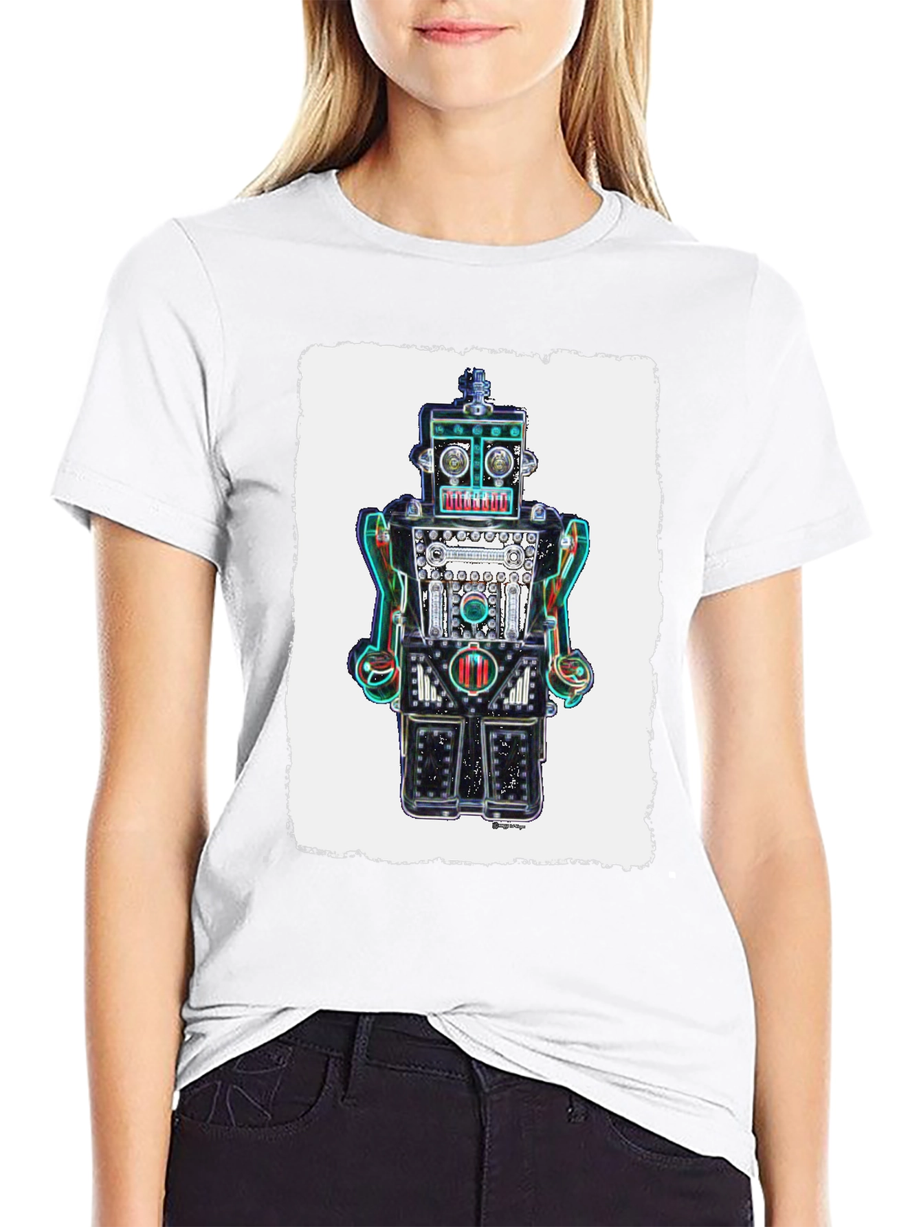 Retro Robot Graphic Tee - Unique Design