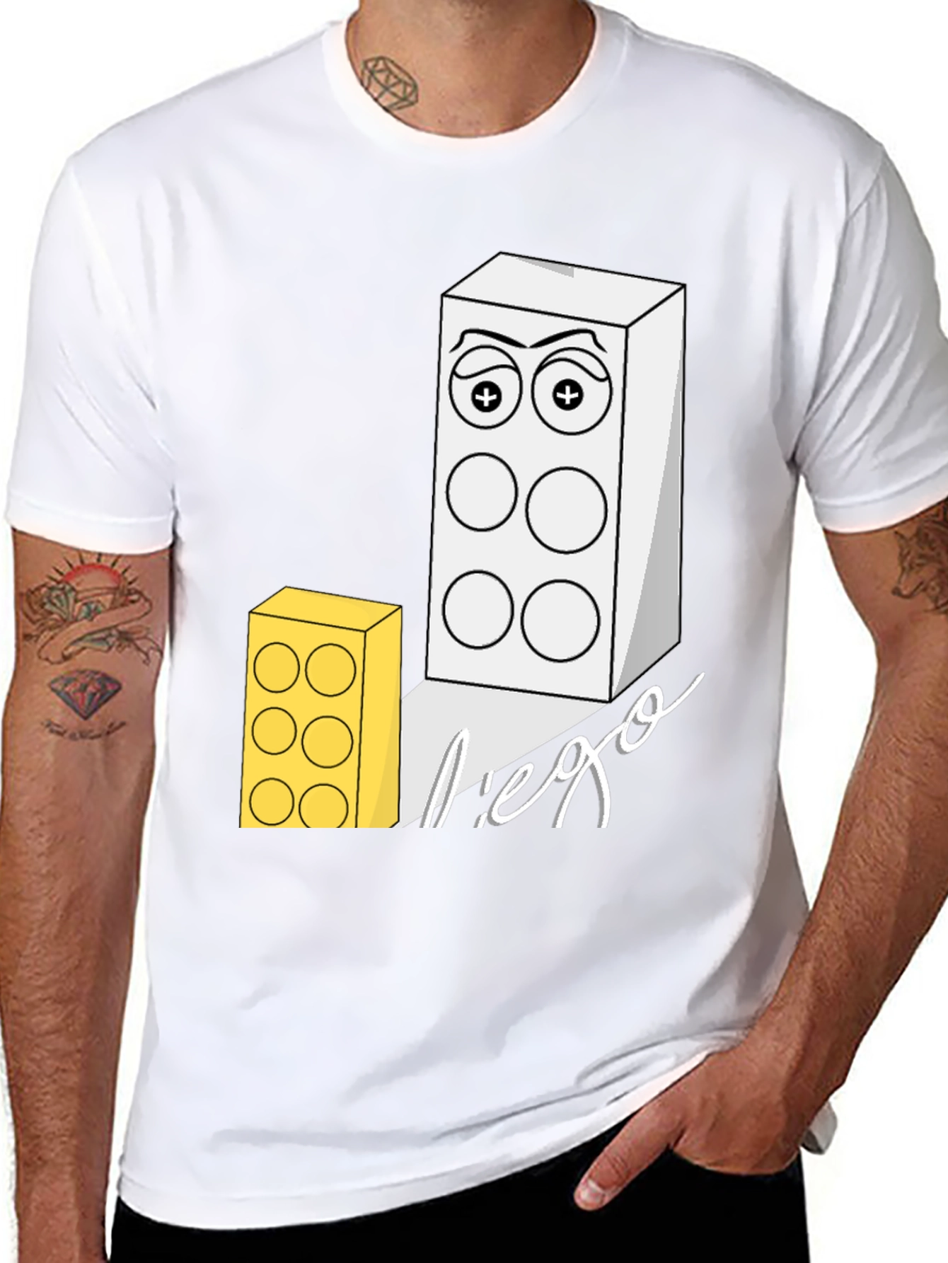 Funny Lego Brick T-Shirt - Cool Graphic Tee