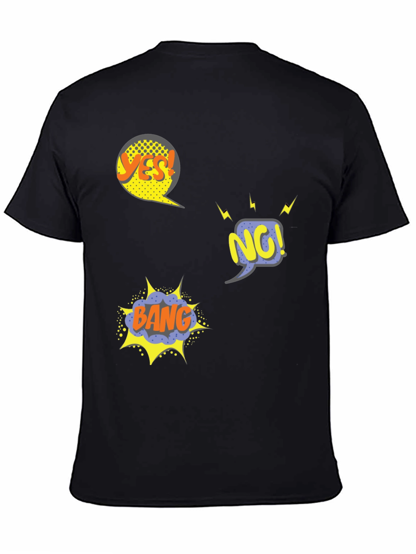 Comic Style Black T-Shirt