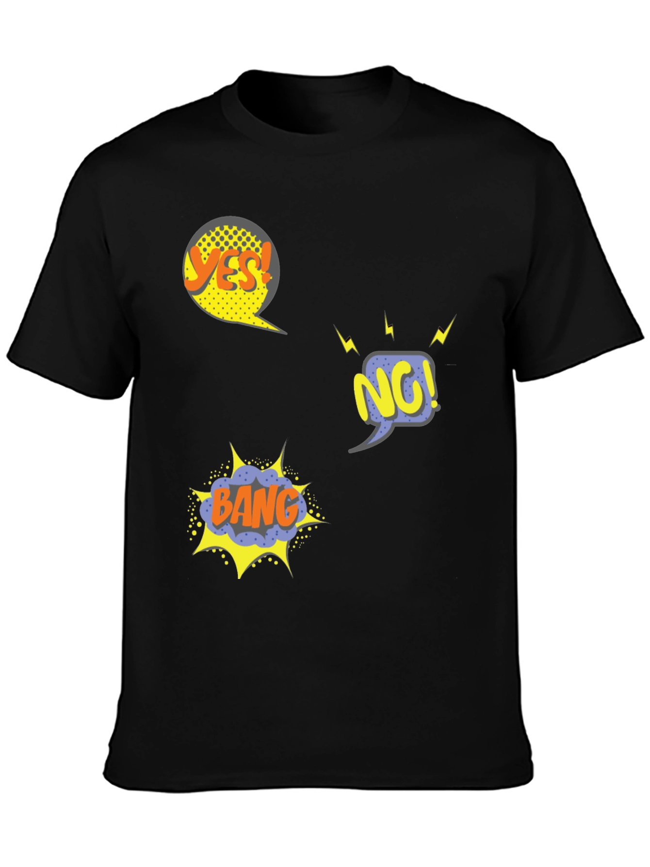 Comic Style Black T-Shirt