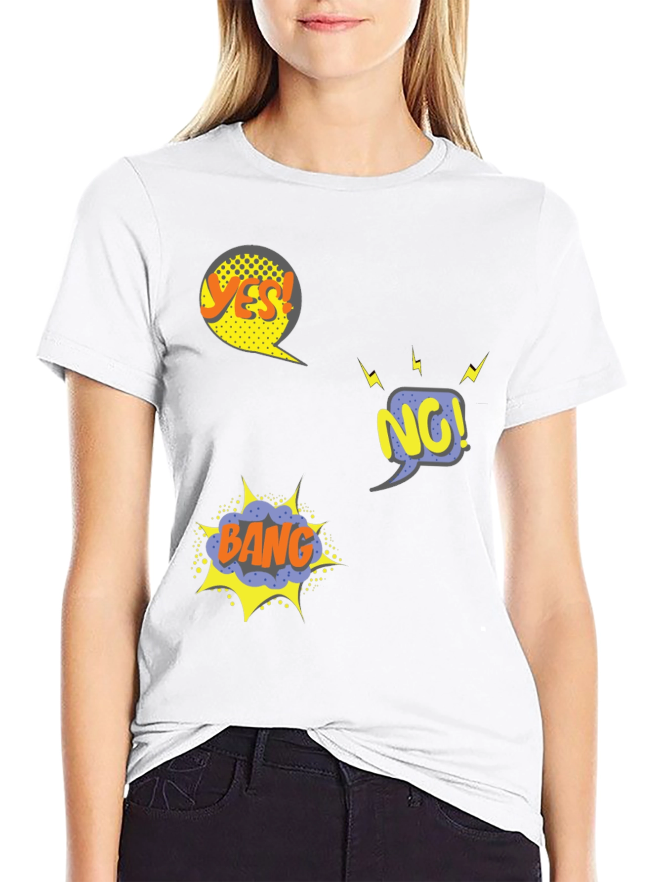 Comic Style Black T-Shirt