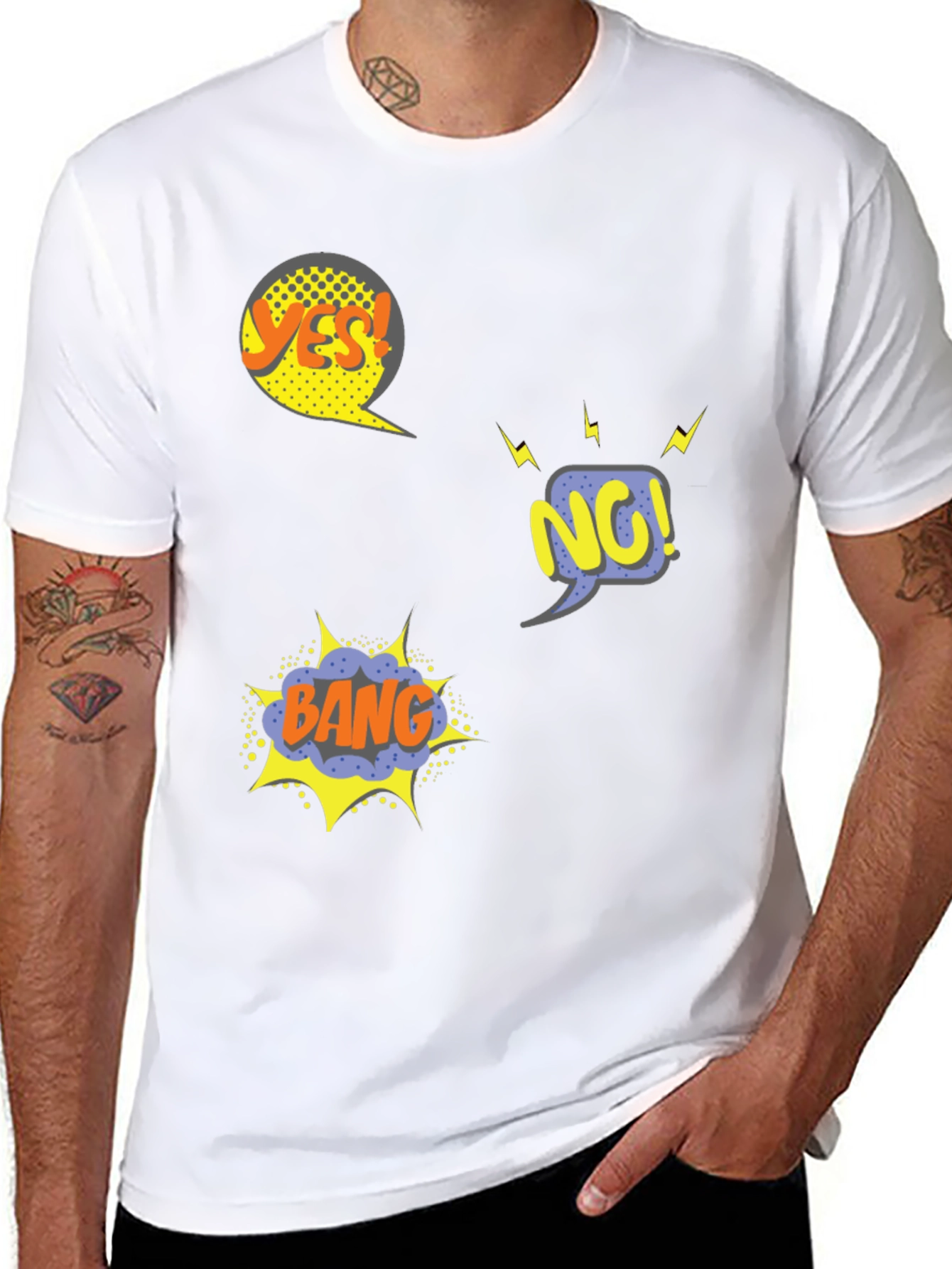 Comic Style Black T-Shirt