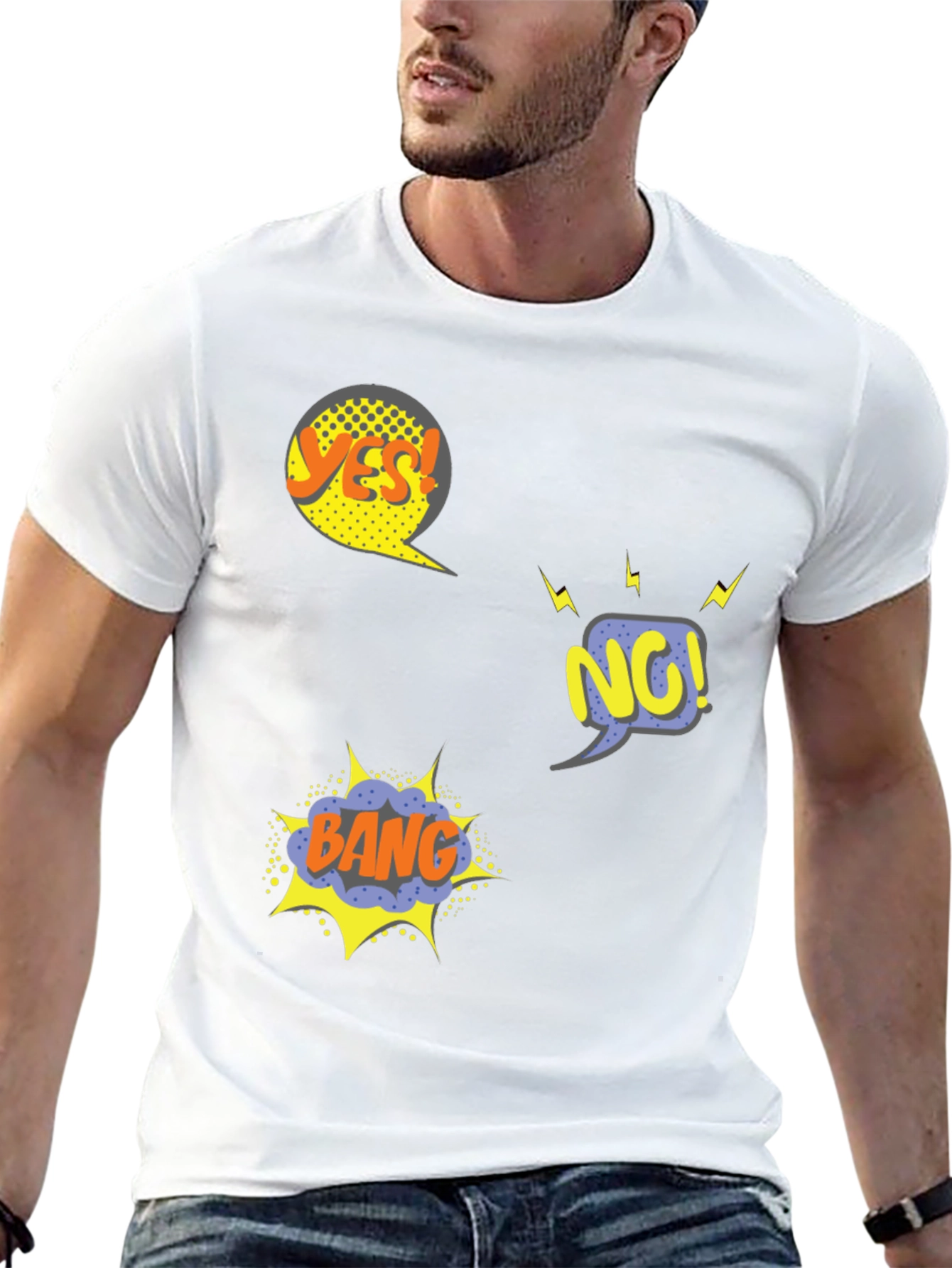 Comic Style Black T-Shirt