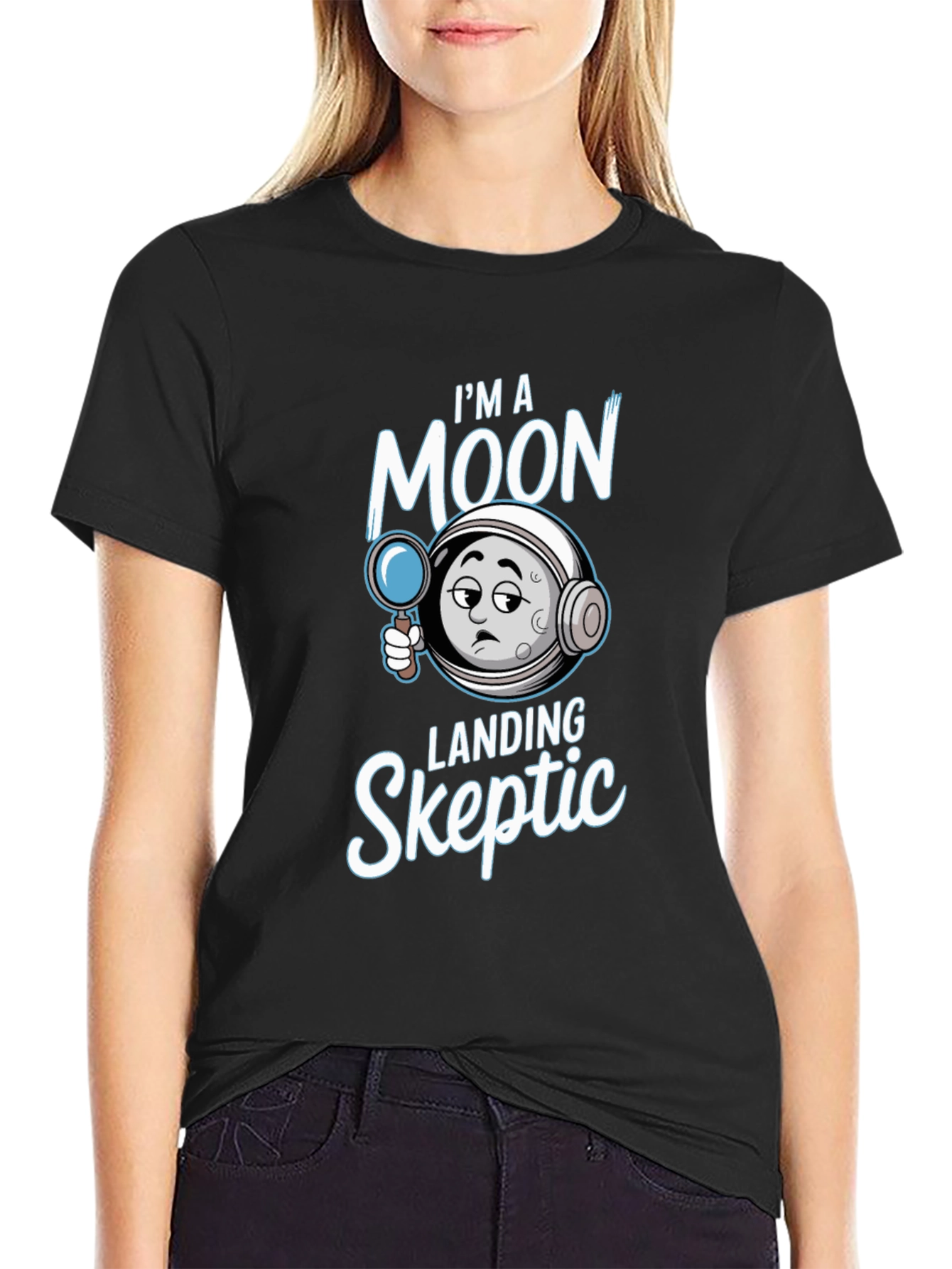 Moon Landing Skeptic Graphic T-Shirt