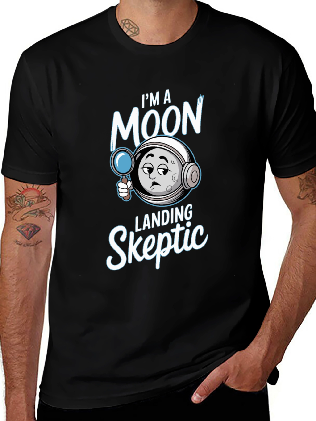 Moon Landing Skeptic Graphic T-Shirt
