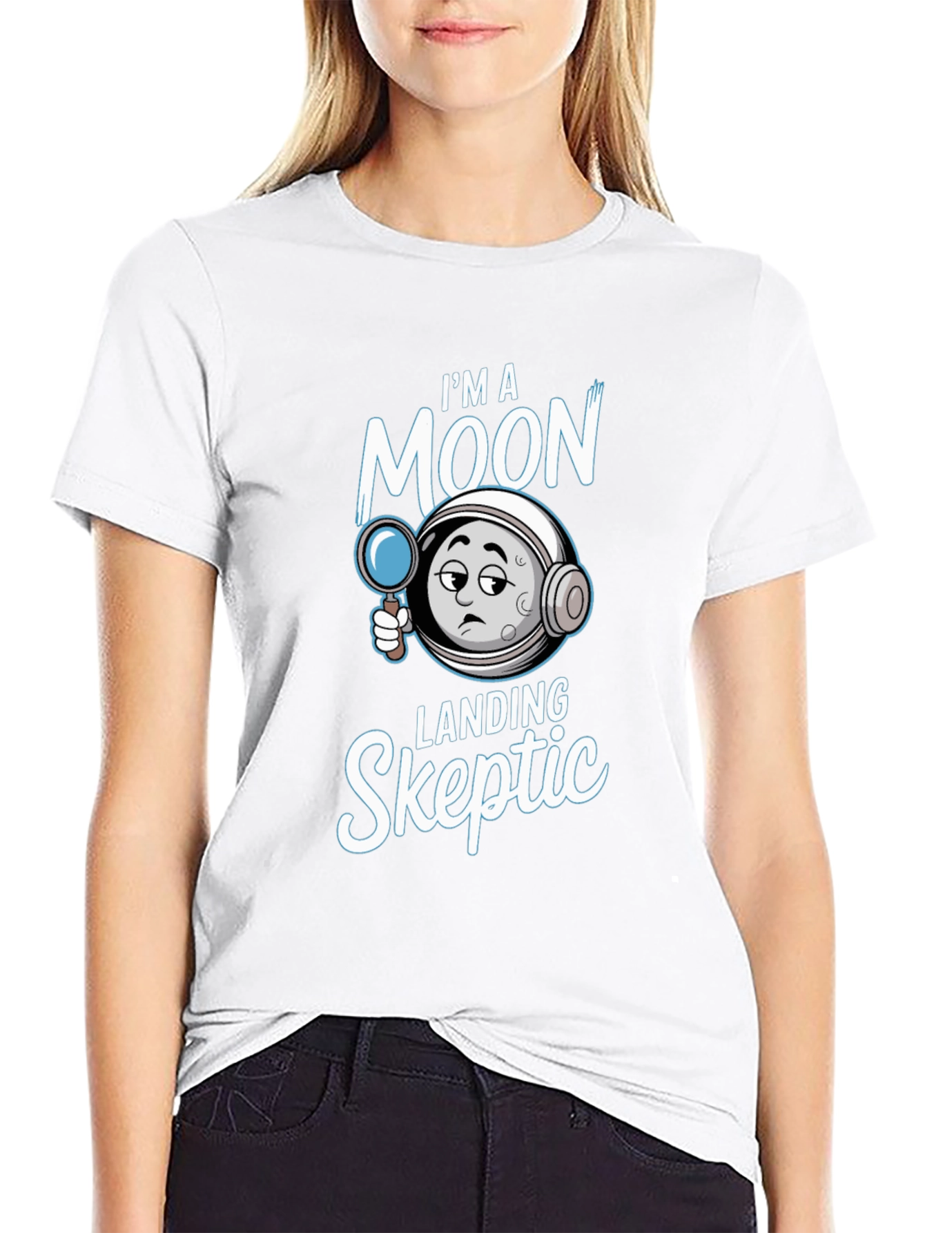 Moon Landing Skeptic Graphic T-Shirt