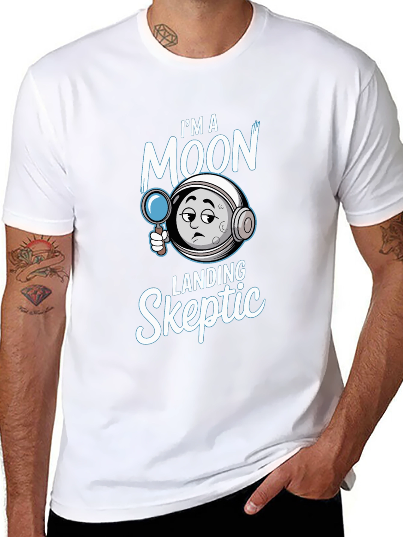 Moon Landing Skeptic Graphic T-Shirt