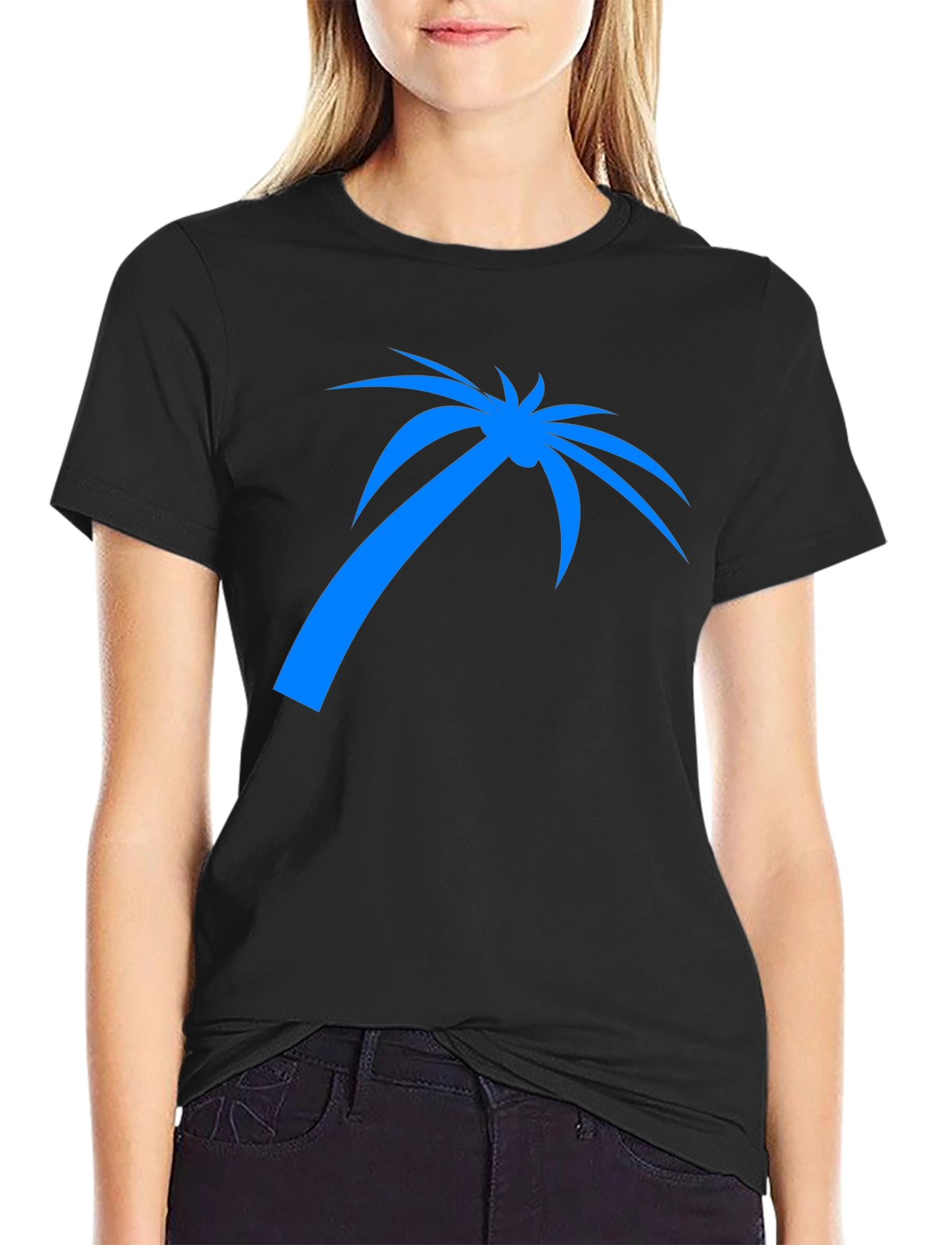 Mens Black Palm Tree Graphic T-Shirt