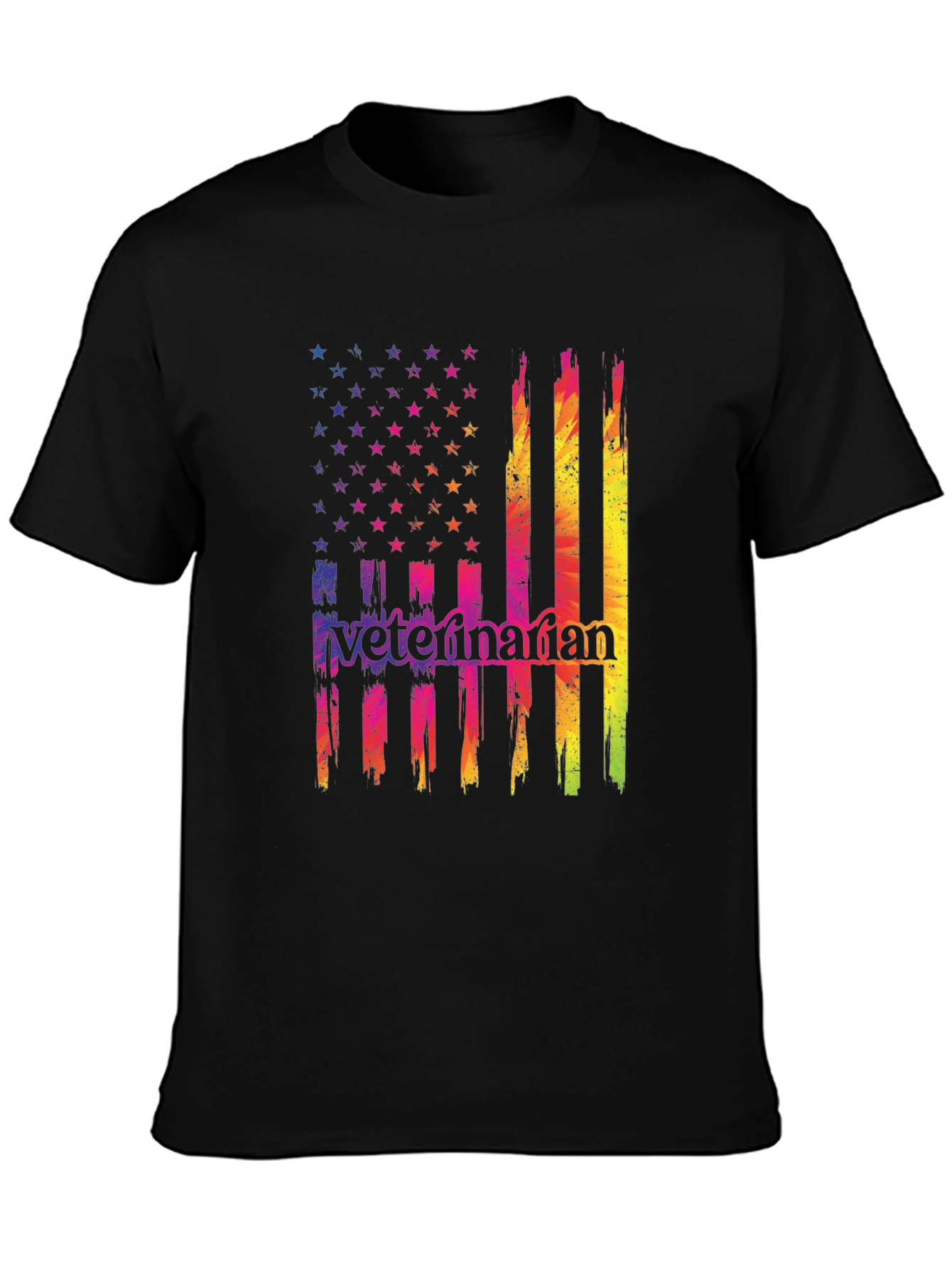 Veterinarian USA Flag Graphic T-Shirt
