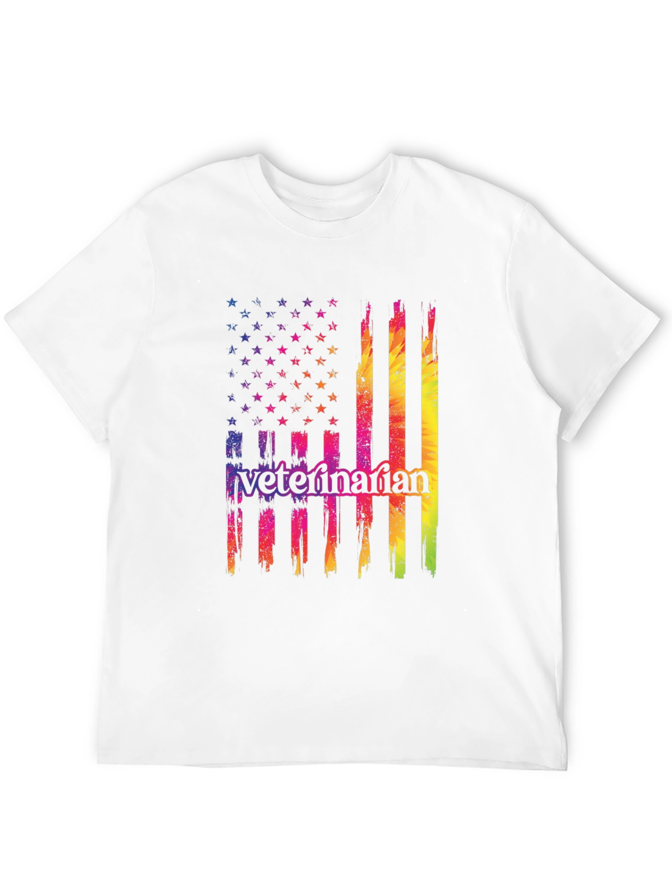 Veterinarian USA Flag Graphic T-Shirt