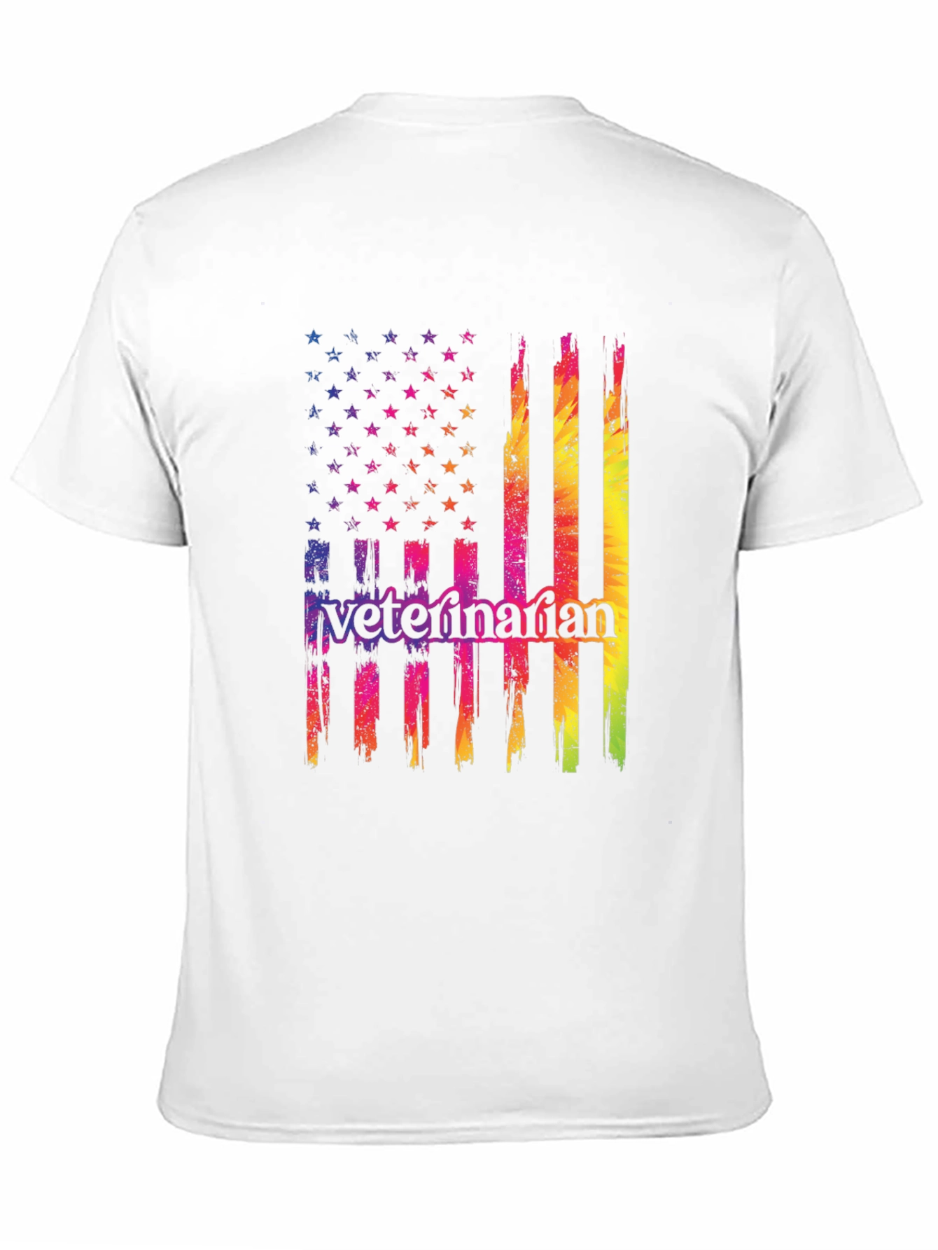 Veterinarian USA Flag Graphic T-Shirt