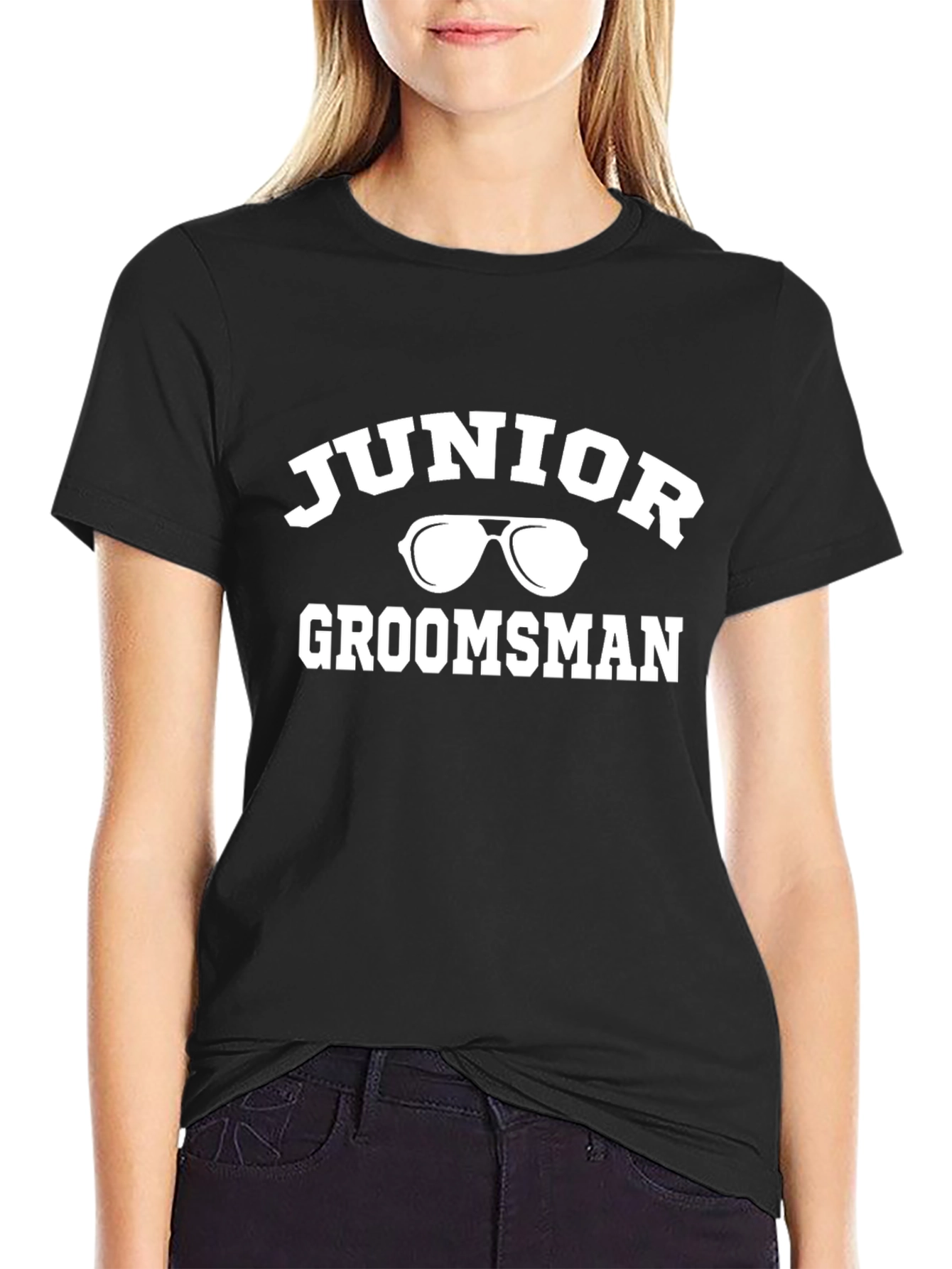 Junior Groomsman Black Graphic T-Shirt