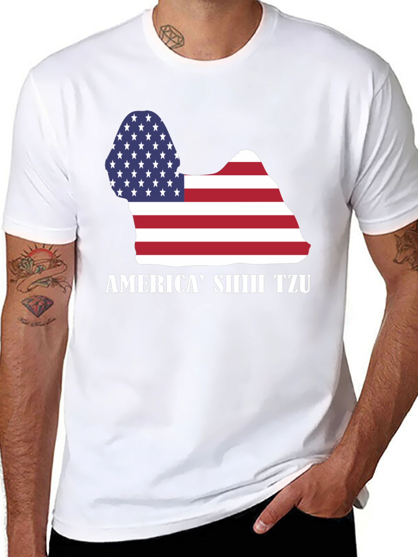 America Shih Tzu Graphic T-Shirt