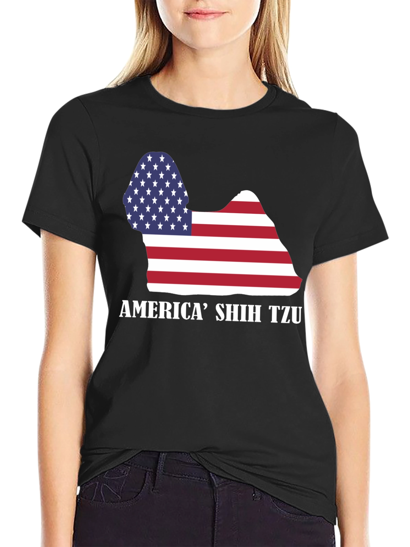 America Shih Tzu Graphic T-Shirt