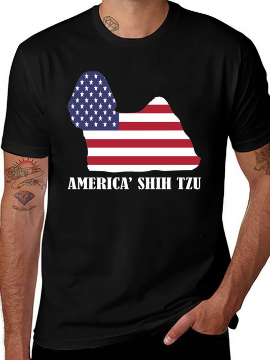 America Shih Tzu Graphic T-Shirt