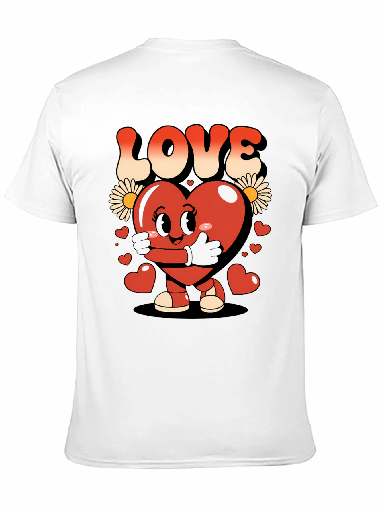 Cute Heart Character Graphic T-Shirt