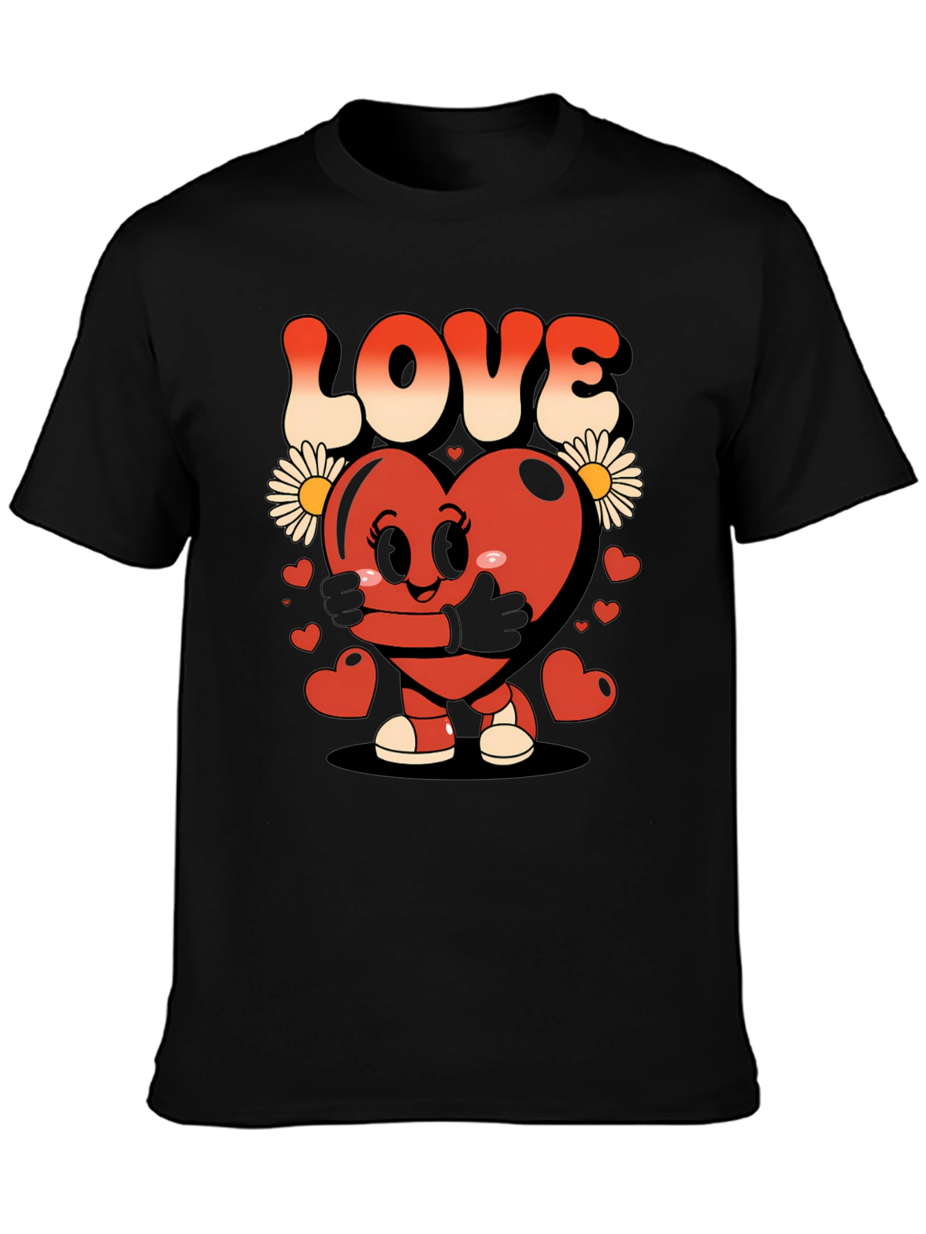 Cute Heart Character Graphic T-Shirt