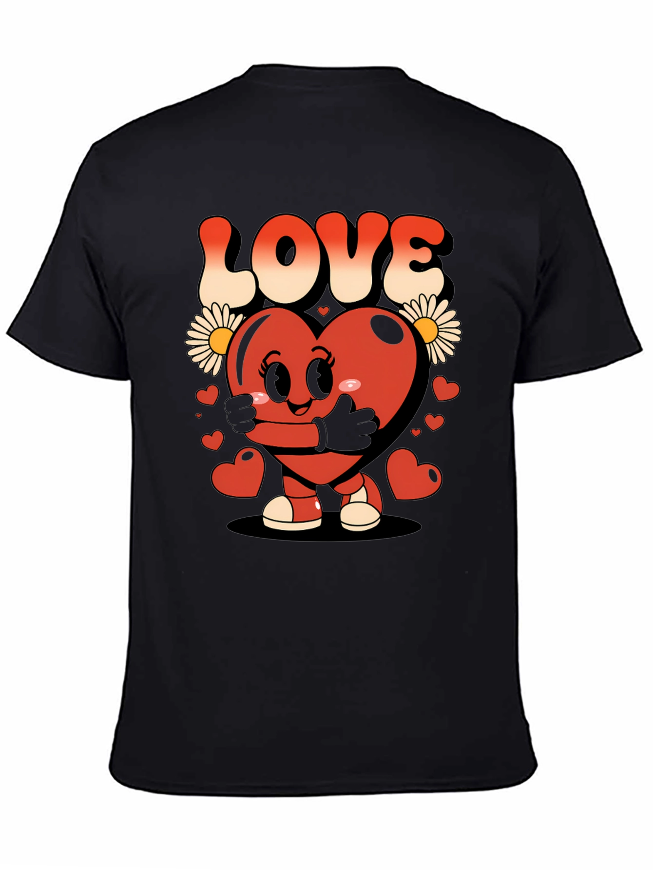 Cute Heart Character Graphic T-Shirt