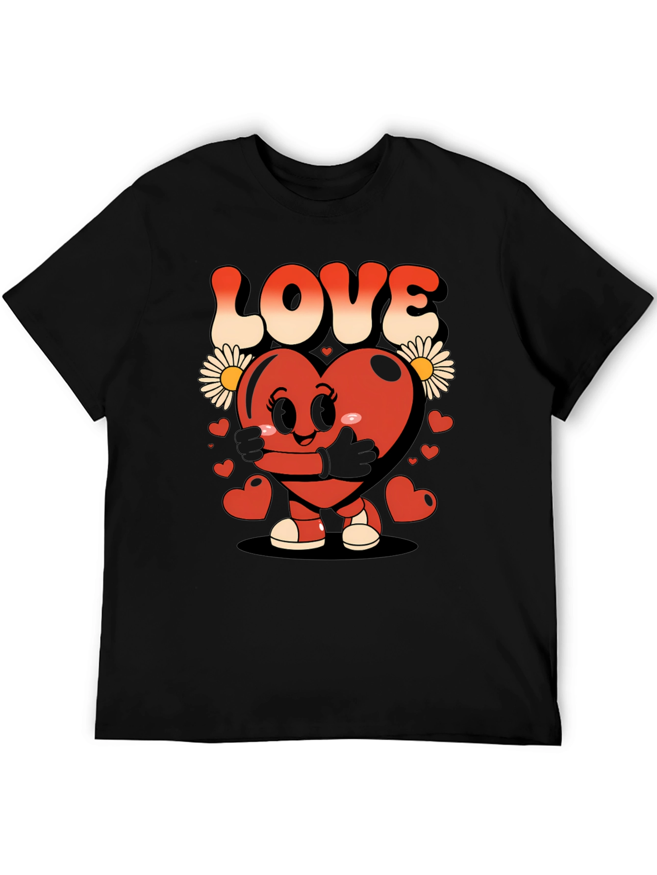 Cute Heart Character Graphic T-Shirt