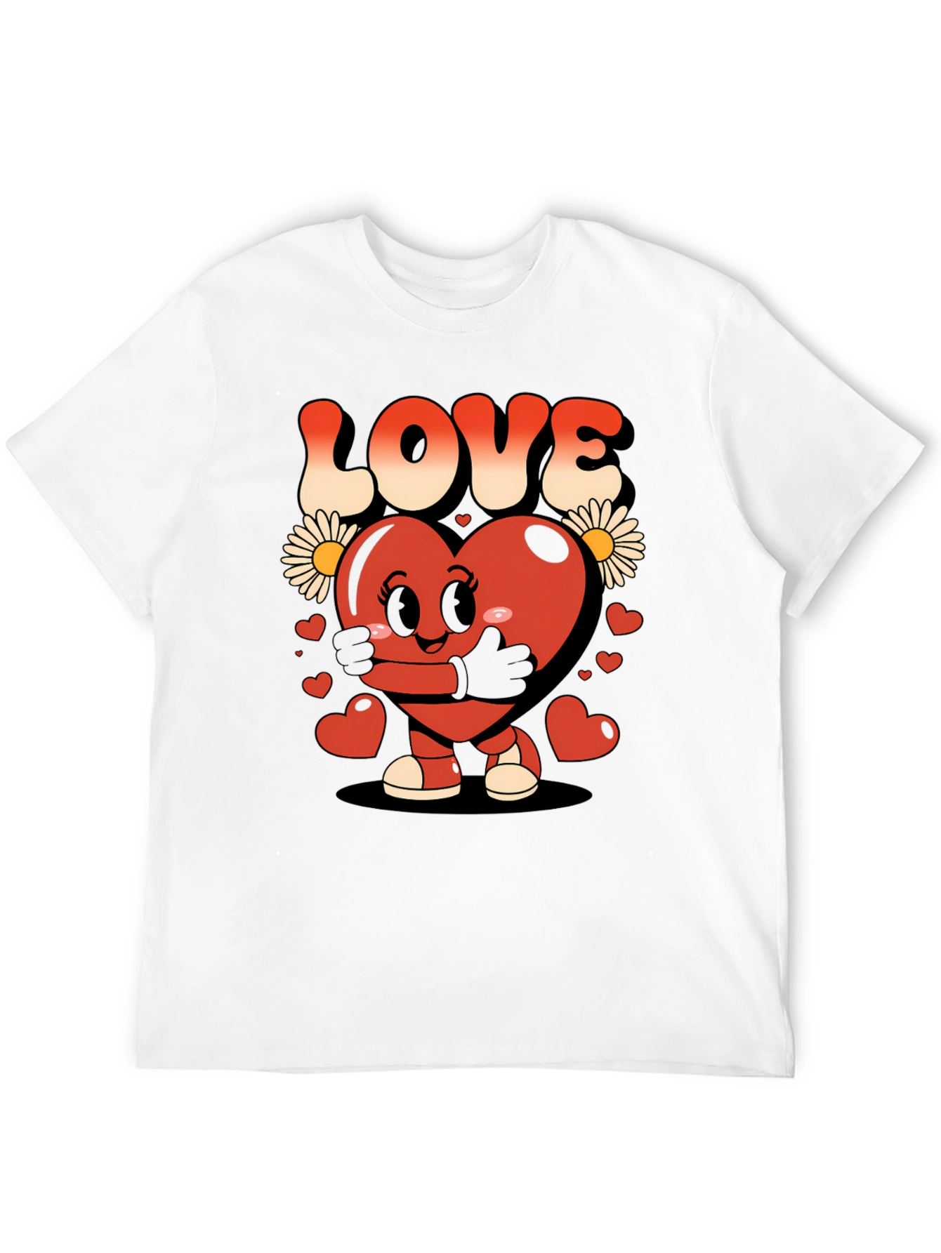 Cute Heart Character Graphic T-Shirt