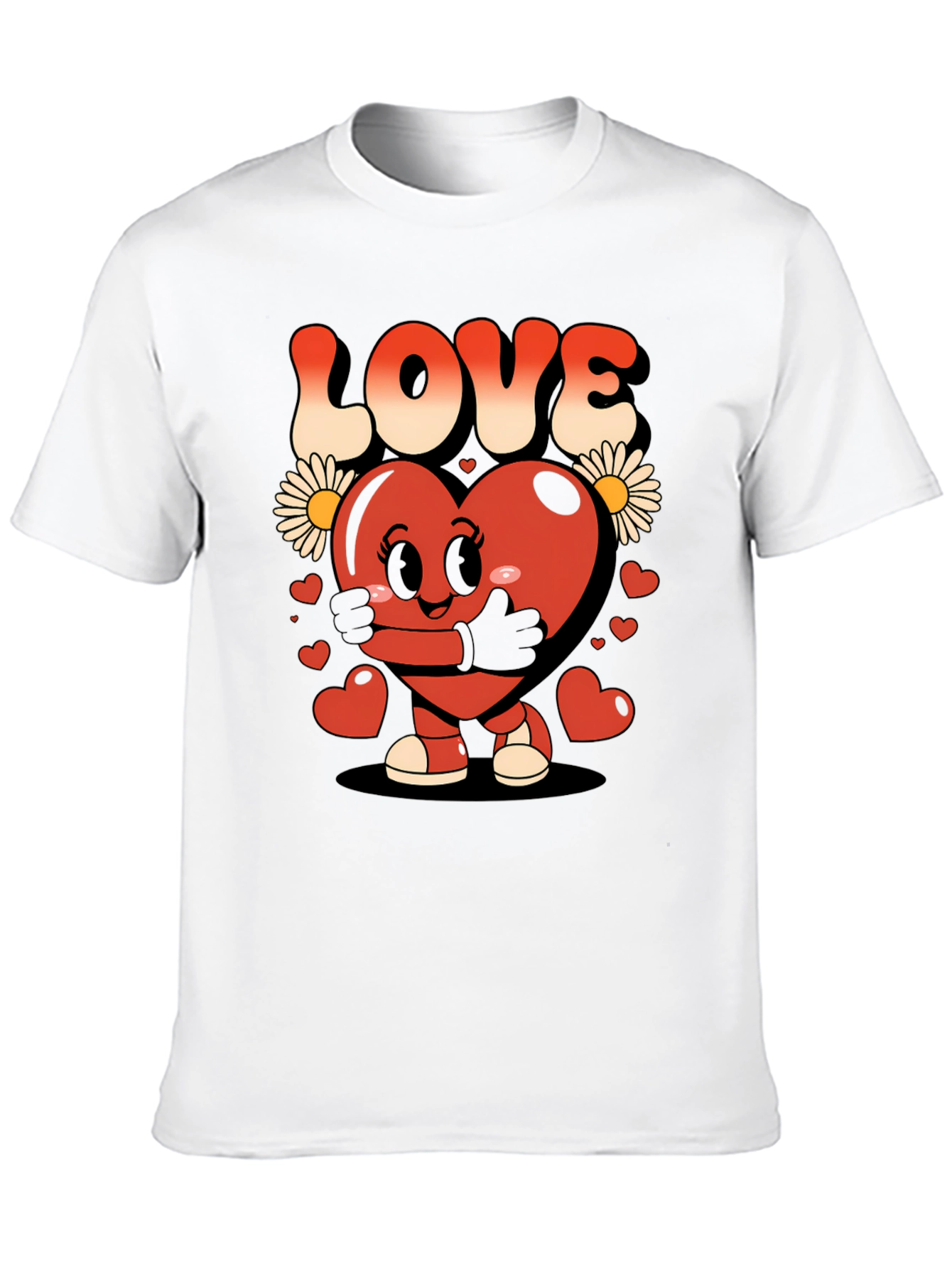 Cute Heart Character Graphic T-Shirt
