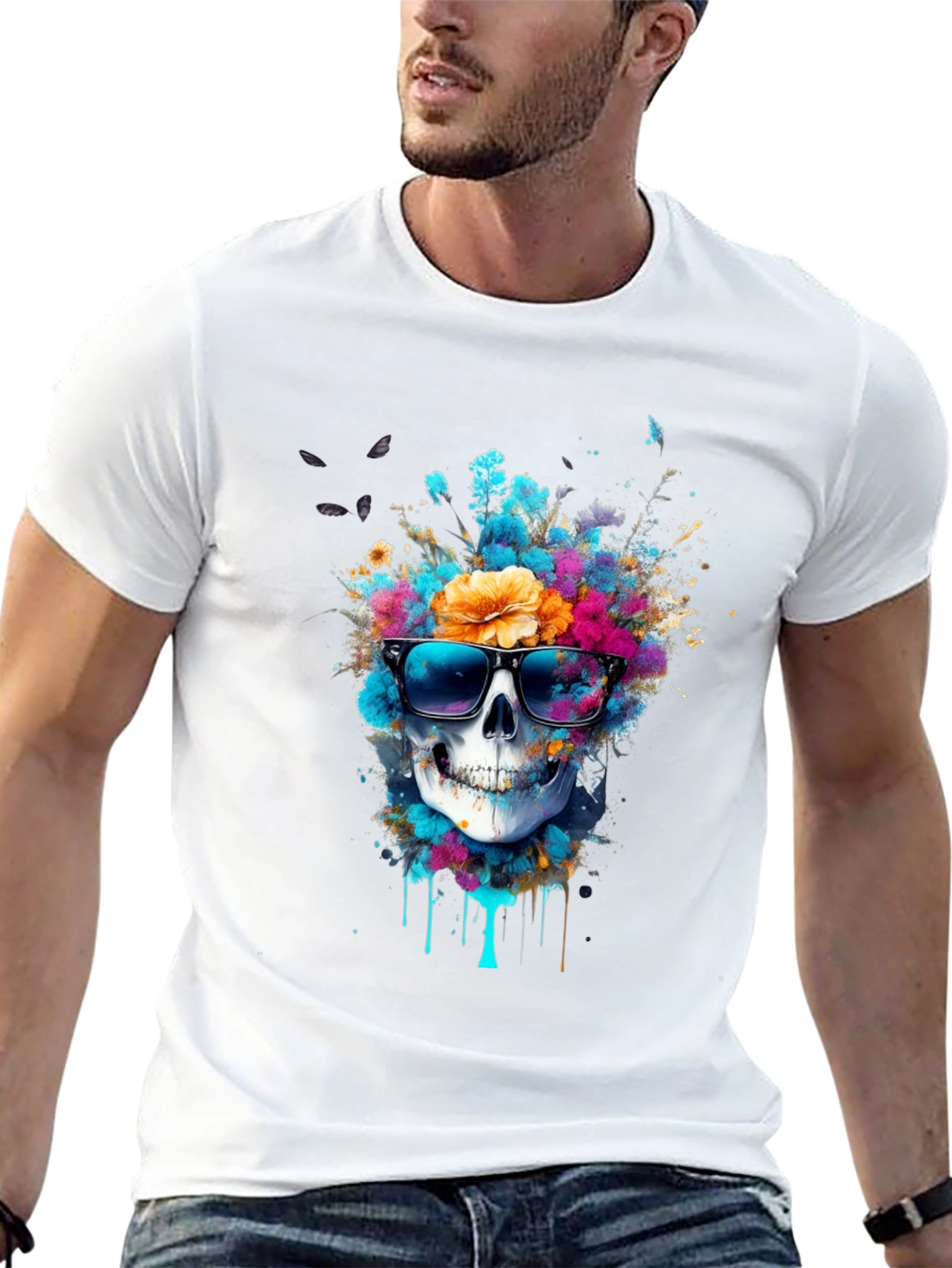 Skull & Floral Graphic Tee