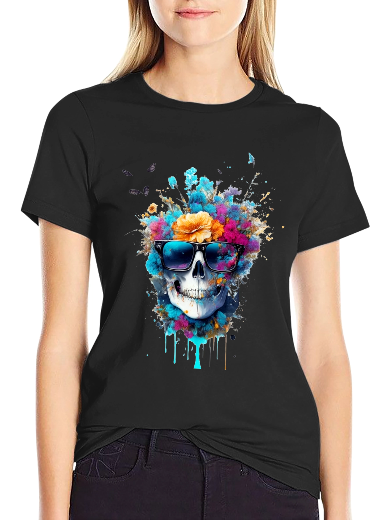 Skull & Floral Graphic Tee