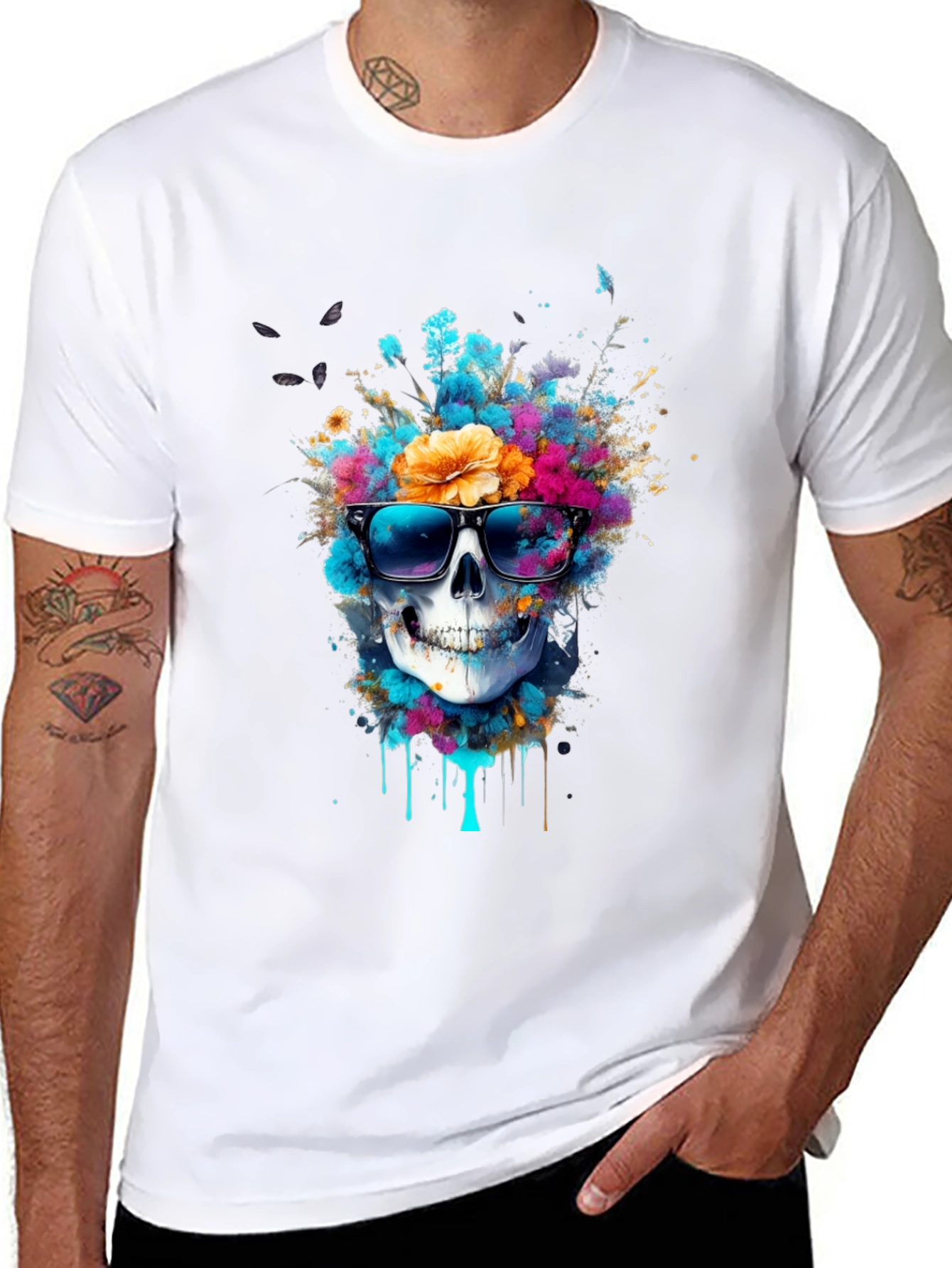 Skull & Floral Graphic Tee