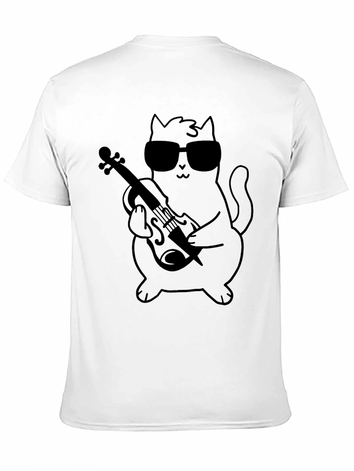 Cool Cat Violinist Graphic T-Shirt