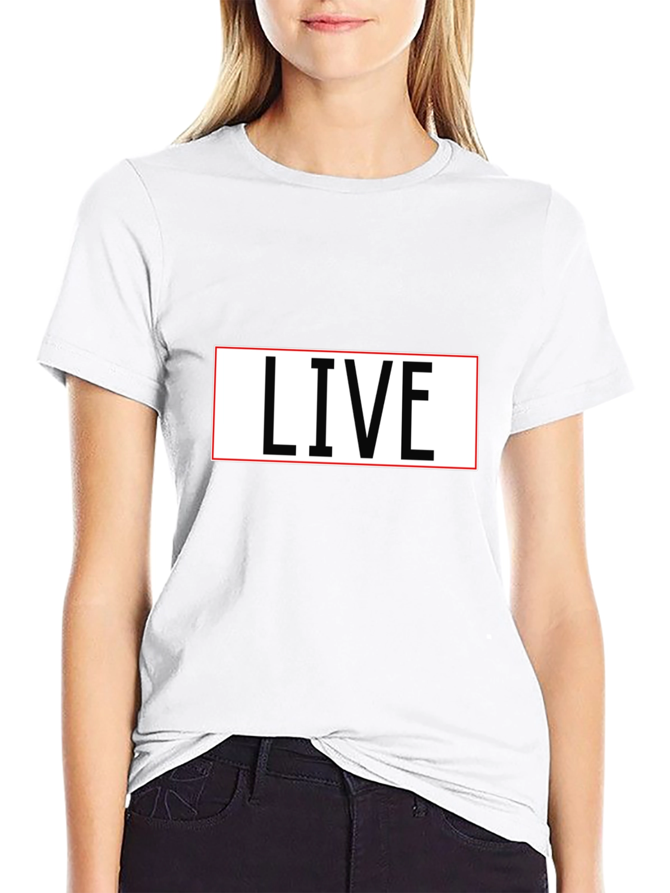 LIVE T-Shirt - Black Cotton Blend Tee