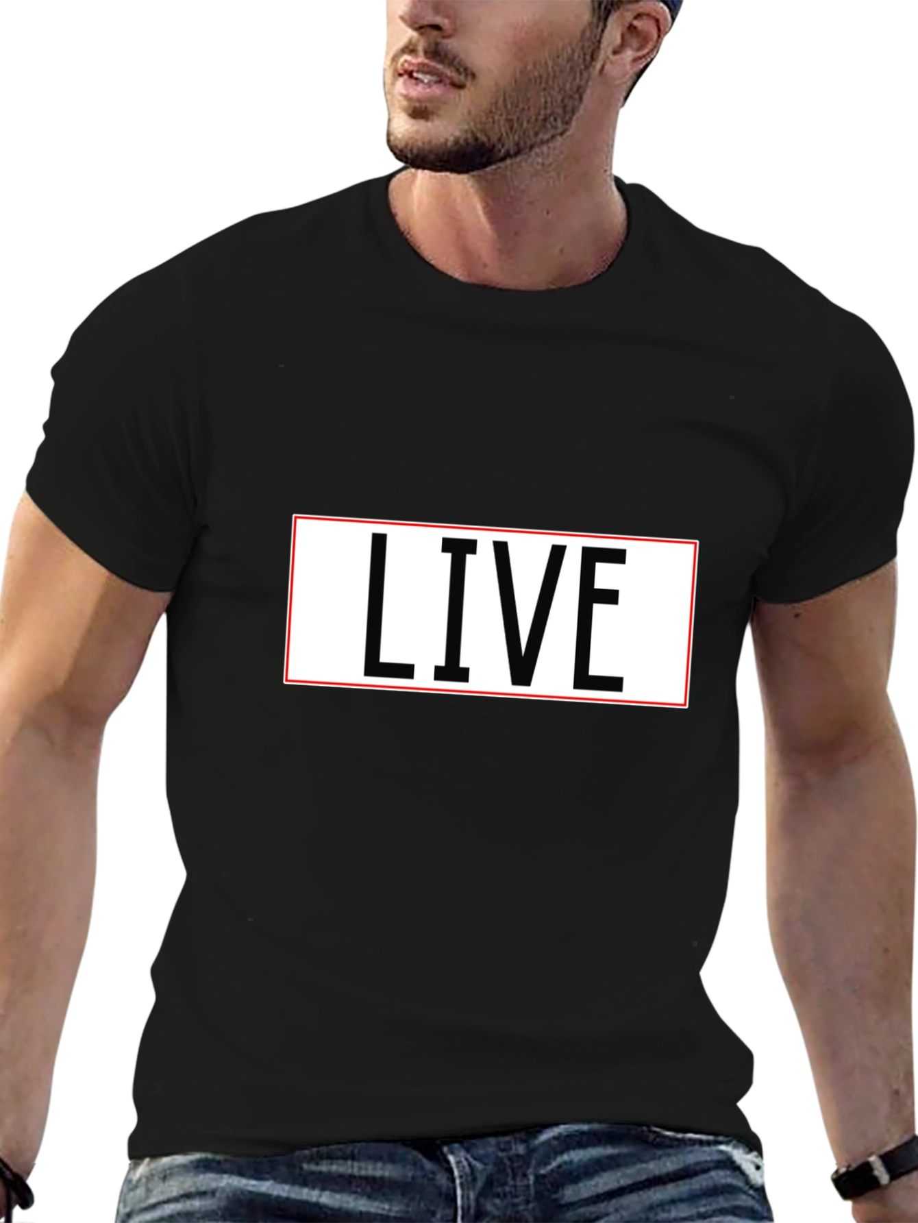 LIVE T-Shirt - Black Cotton Blend Tee