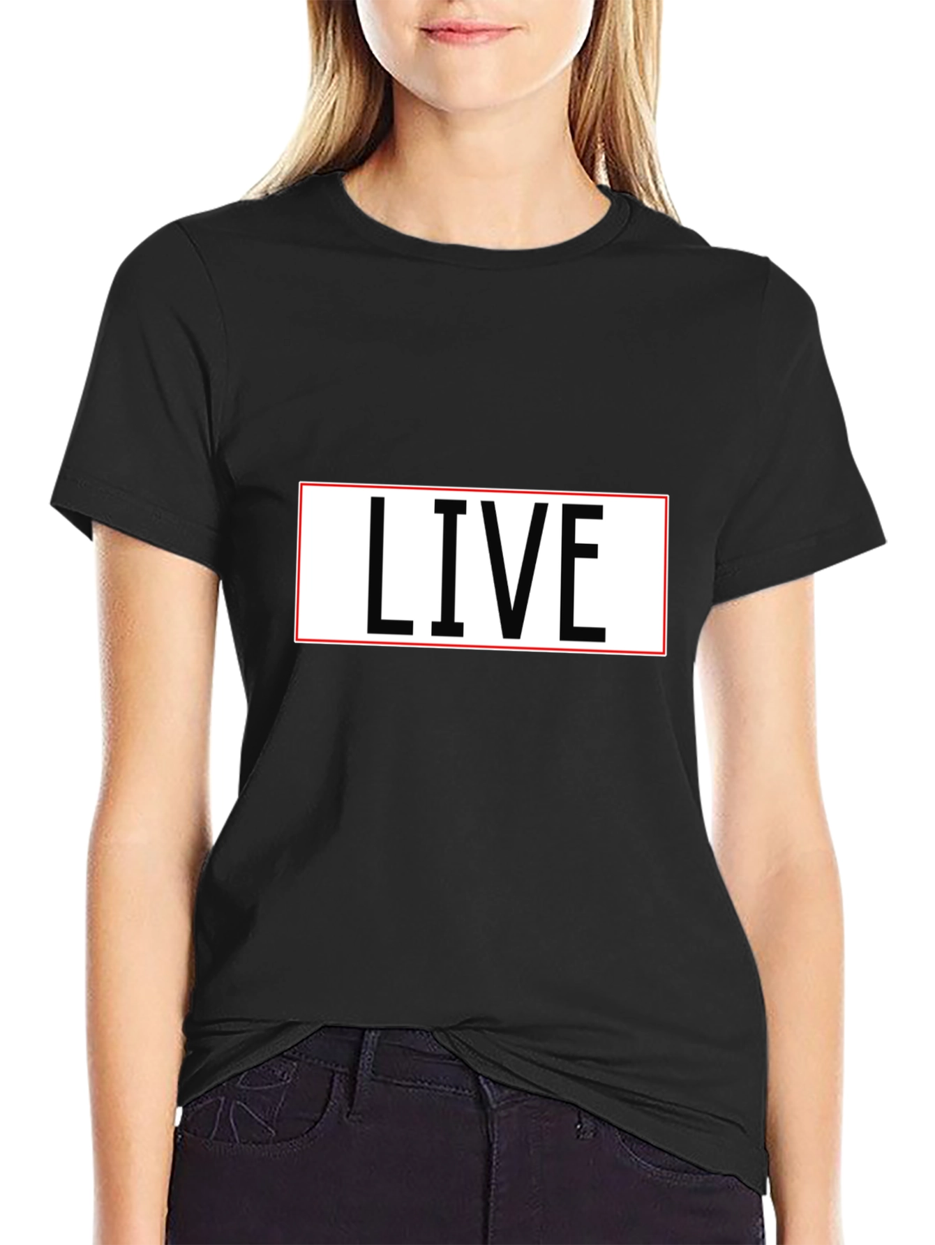 LIVE T-Shirt - Black Cotton Blend Tee