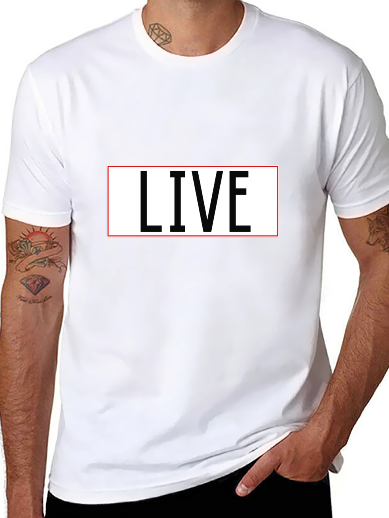 LIVE T-Shirt - Black Cotton Blend Tee