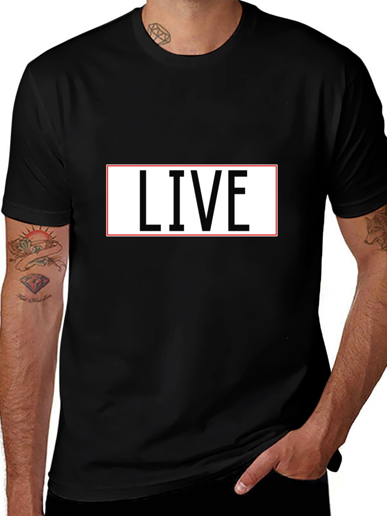 LIVE T-Shirt - Black Cotton Blend Tee