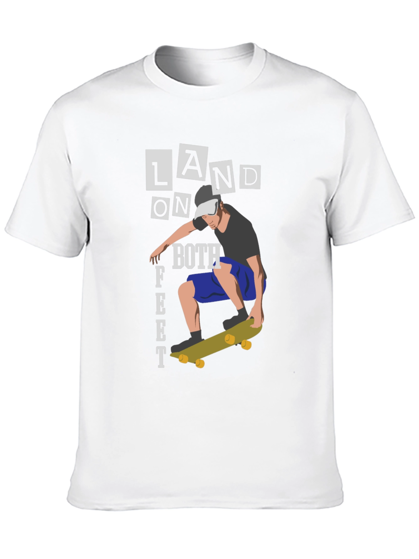 Land On Both Feet Skateboard T-Shirt