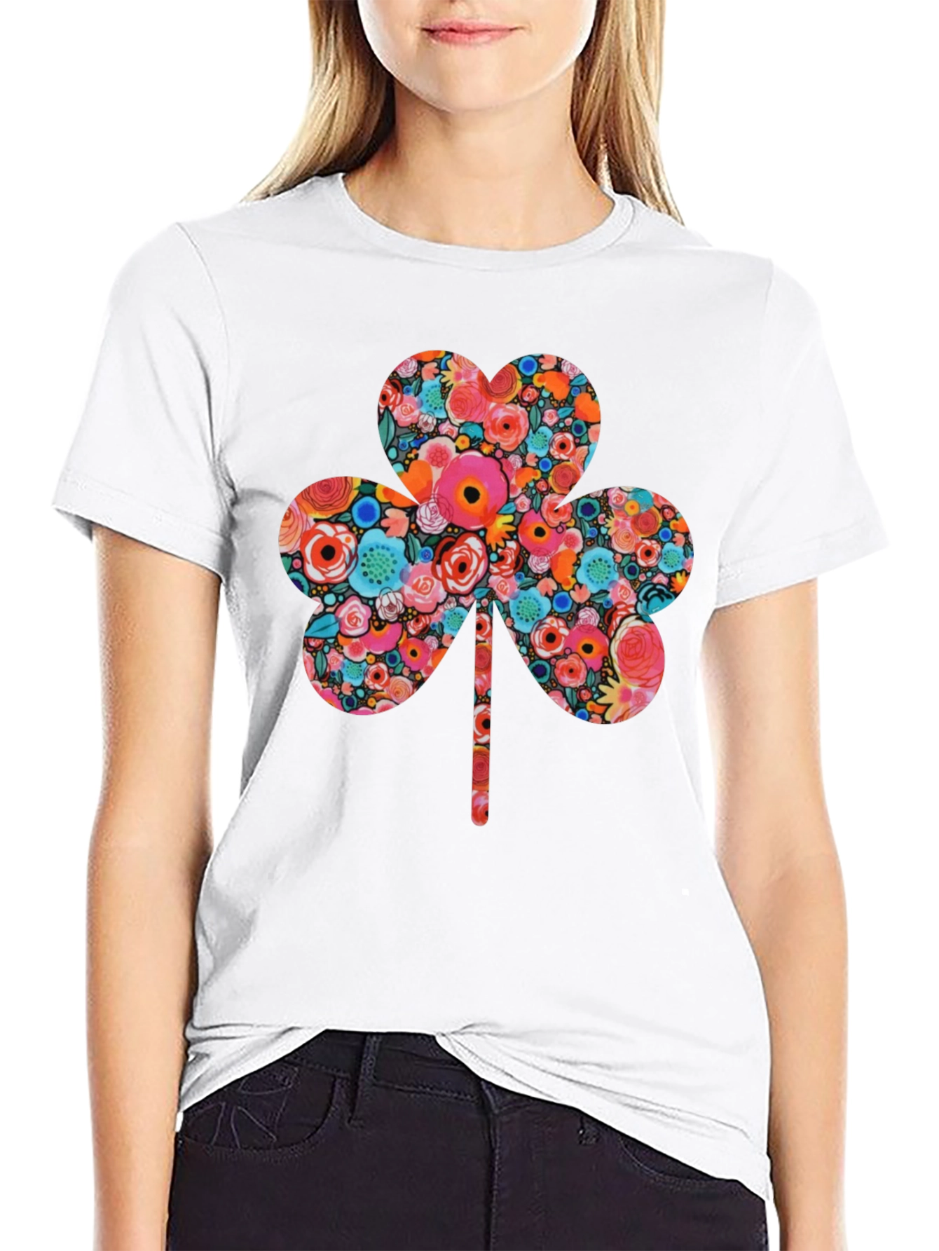 Floral Clover Graphic Tee - St. Patricks Day