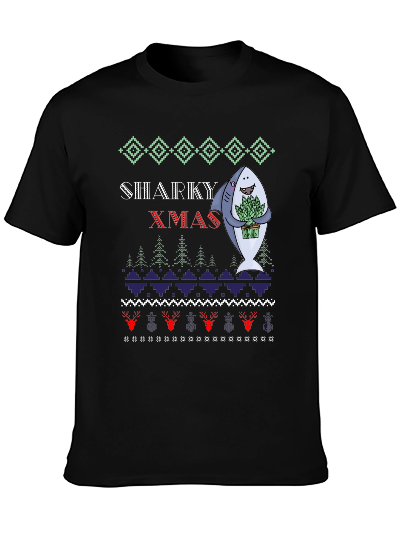 Sharky Xmas Ugly Christmas Sweater T-Shirt