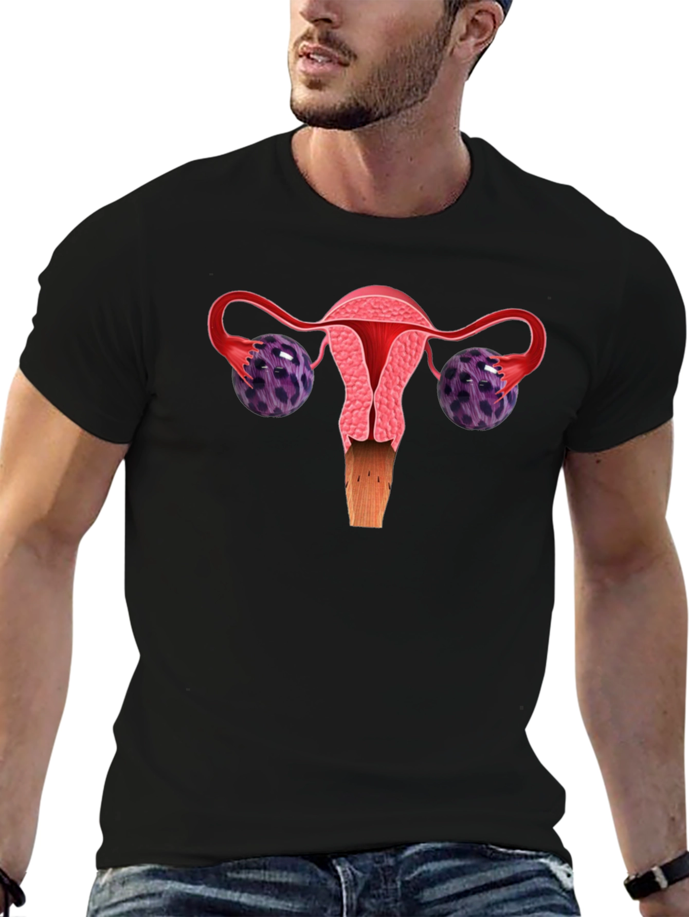 Uterus Graphic Black T-Shirt