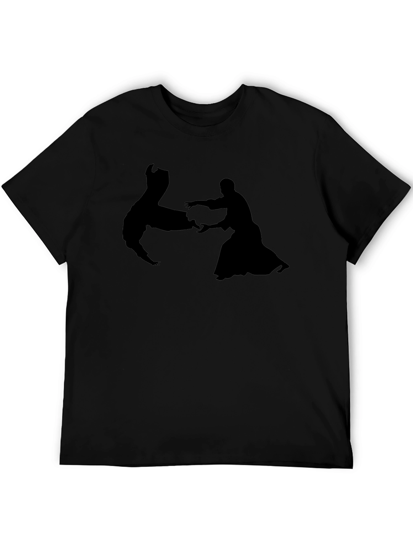 Aikido Silhouette Black T-Shirt - Martial Arts Tee