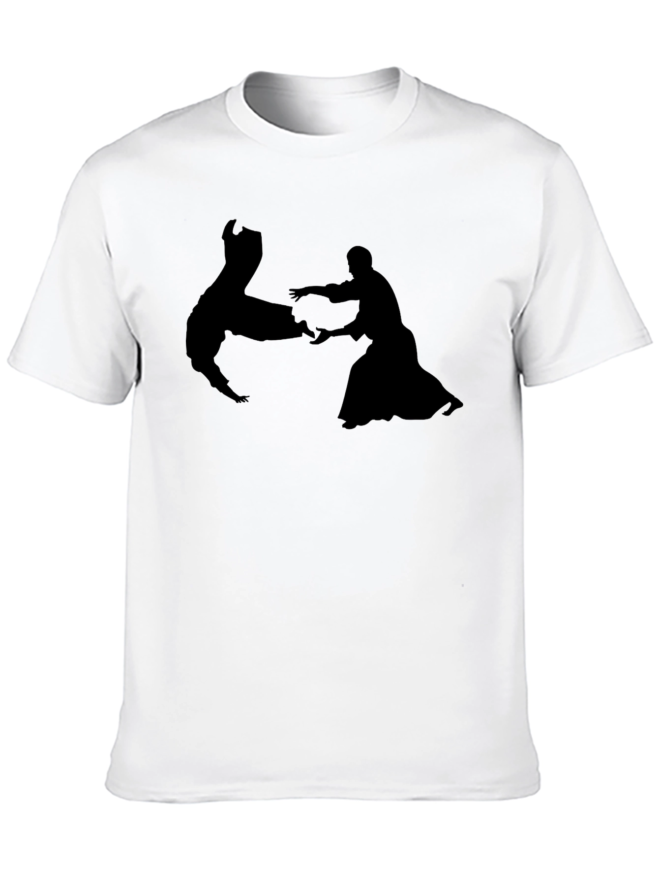 Aikido Silhouette Black T-Shirt - Martial Arts Tee