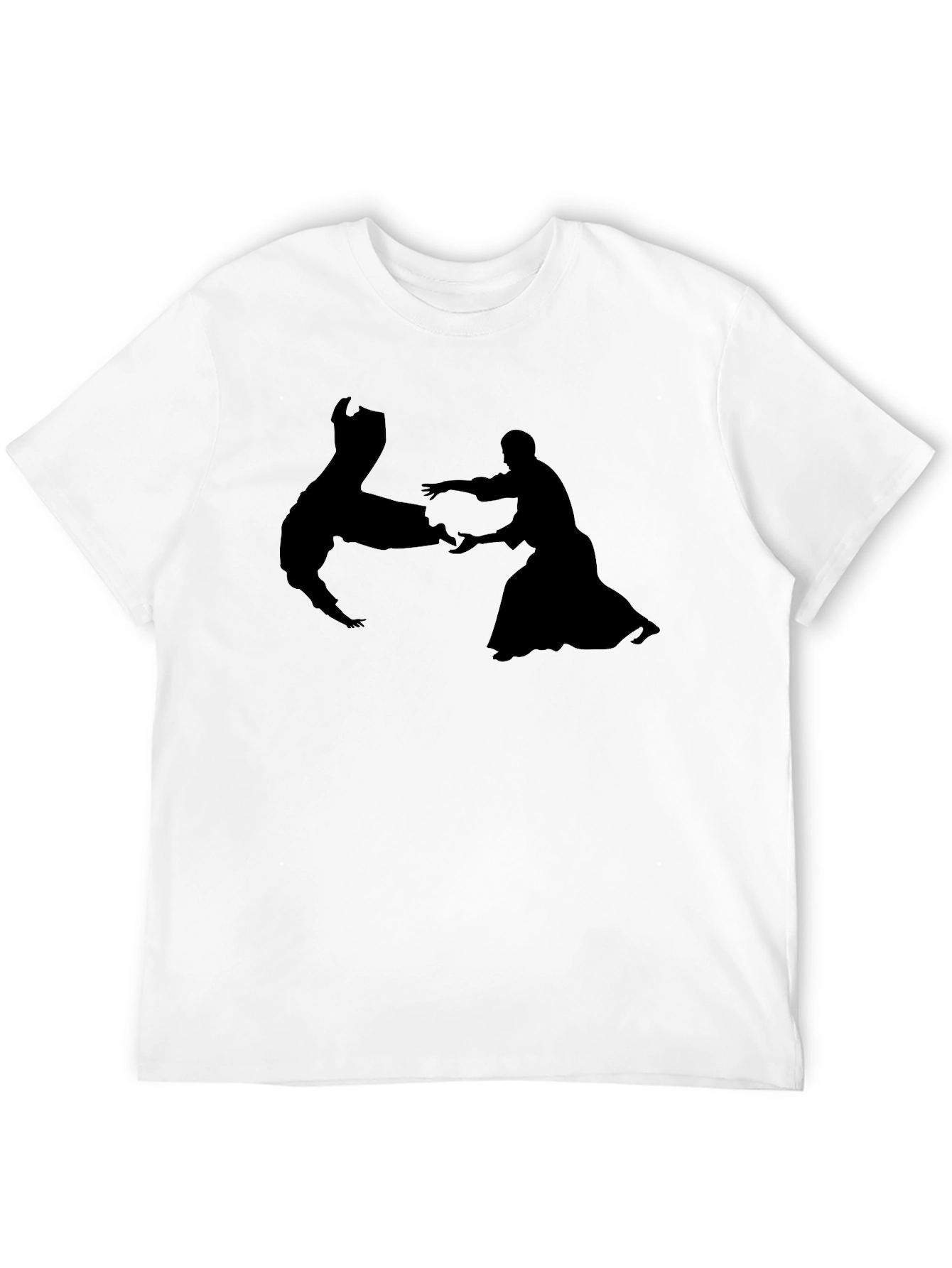 Aikido Silhouette Black T-Shirt - Martial Arts Tee