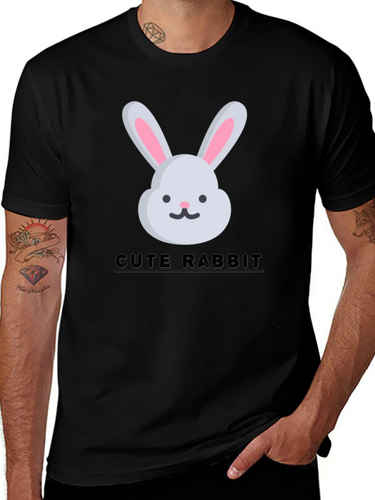 Cute Rabbit Graphic Tee - Trendy Unisex T-Shirt