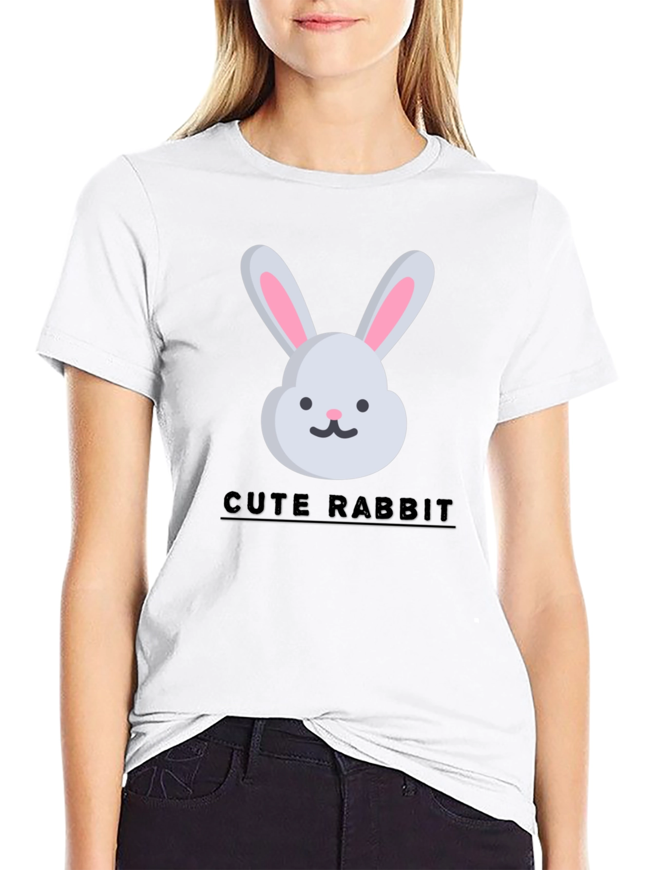 Cute Rabbit Graphic Tee - Trendy Unisex T-Shirt