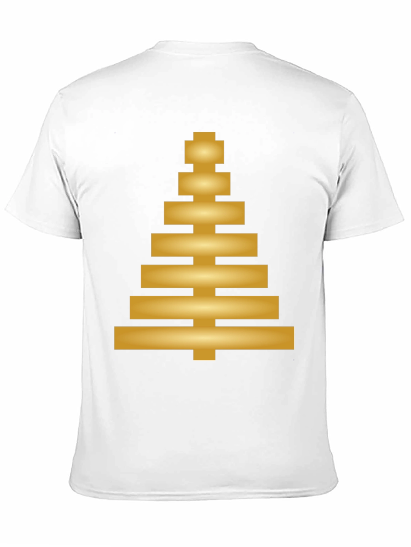 Modern Geometric Gold Tree Design Black T-Shirt
